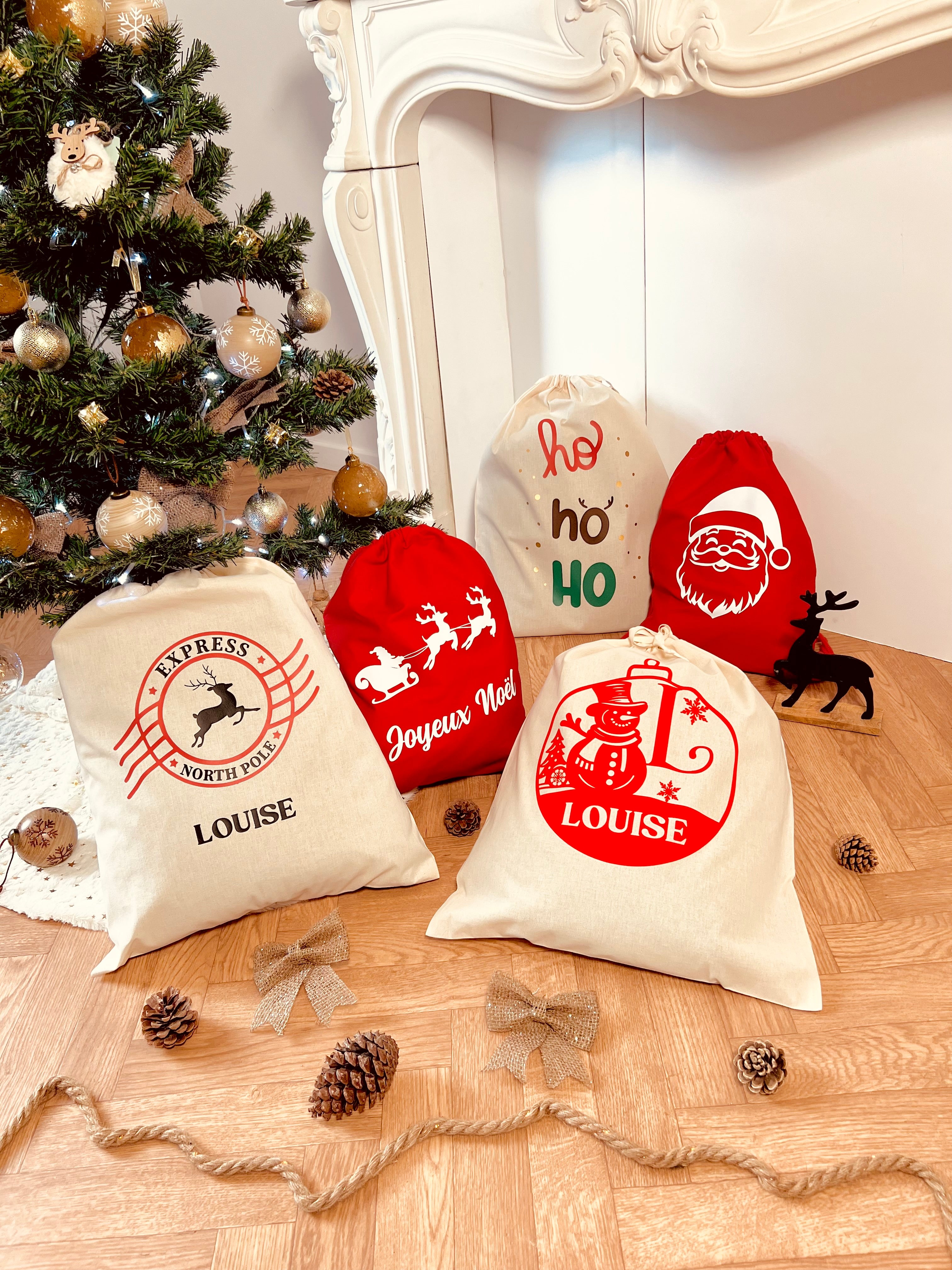 Hotte à cadeaux de Noël PERE NOEL