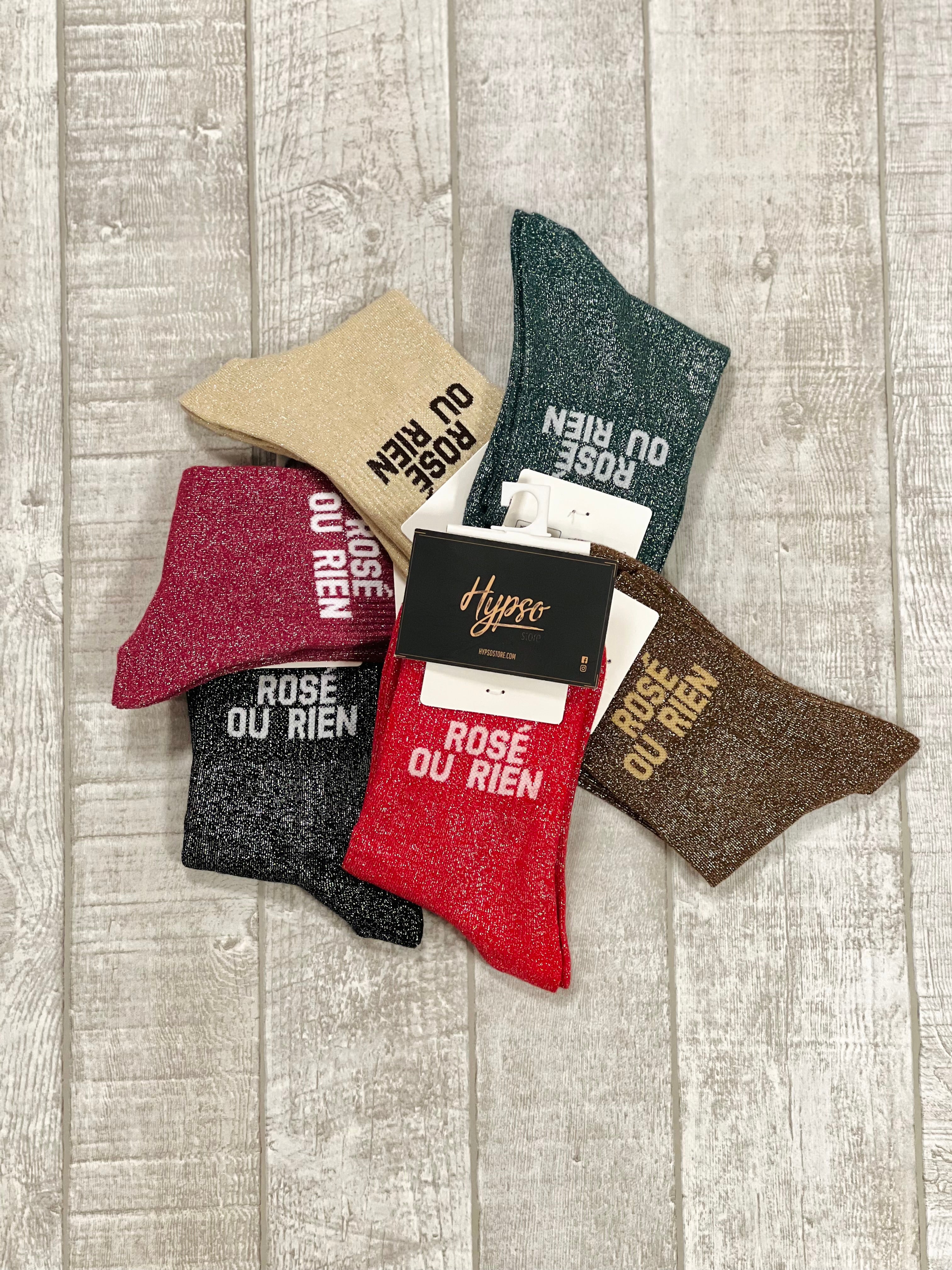 Chaussettes à paillettes ROSÉ OU RIEN