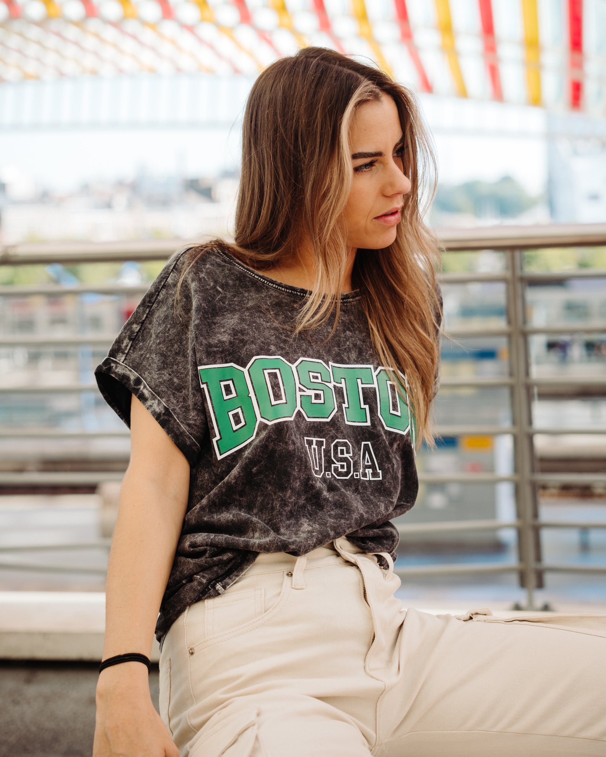 Marmoriertes BOSTON-T-Shirt