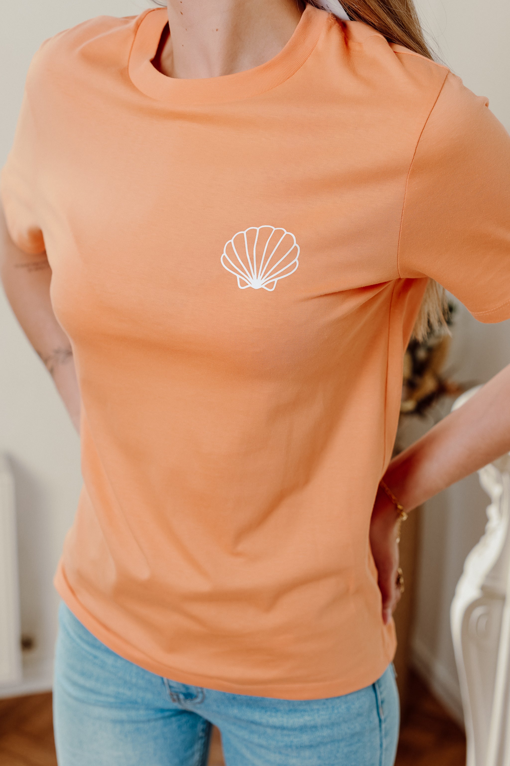 Pfirsich SHELL T-Shirt (Bio-Baumwolle)
