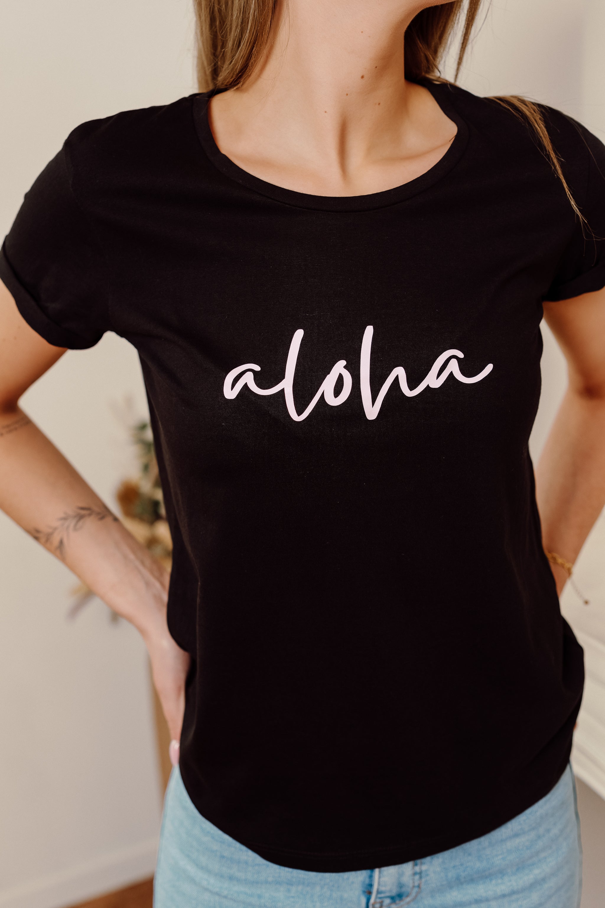 ALOHA schwarzes T-Shirt