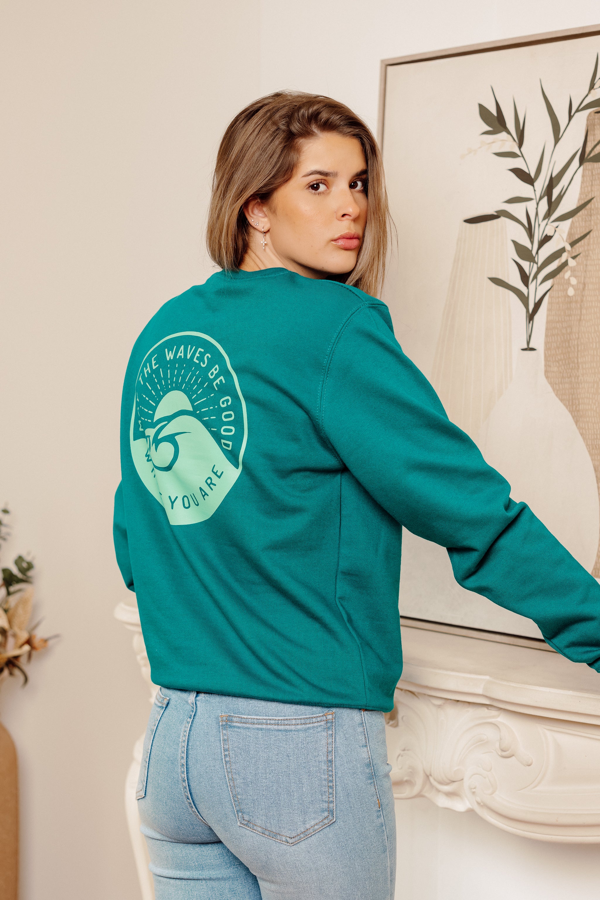 Uniseks sweatshirt MOGEN DE GOLVEN GOED ZIJN WAAR JE BENT