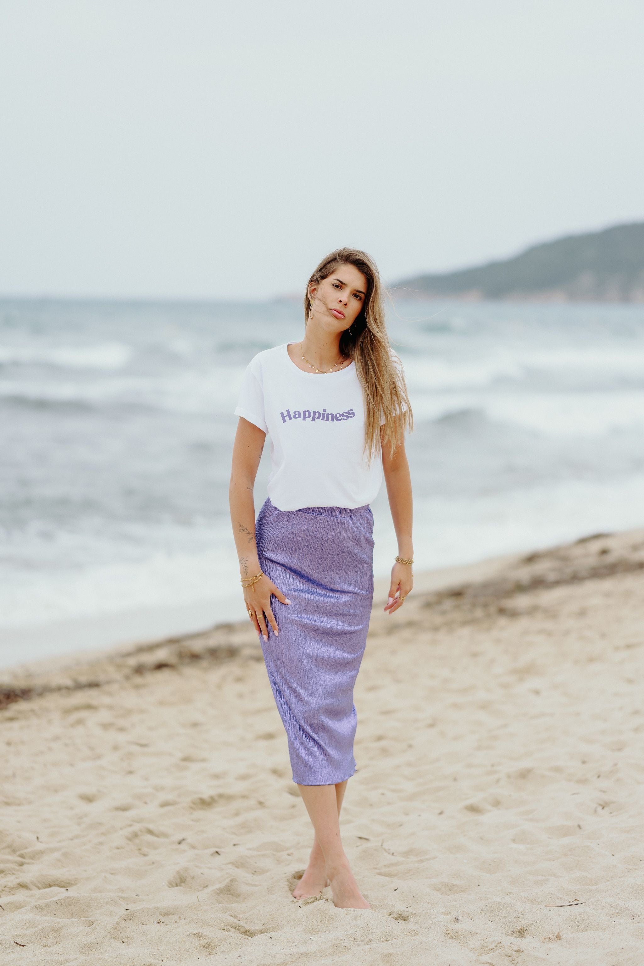Lila HAPPINESS-T-Shirt