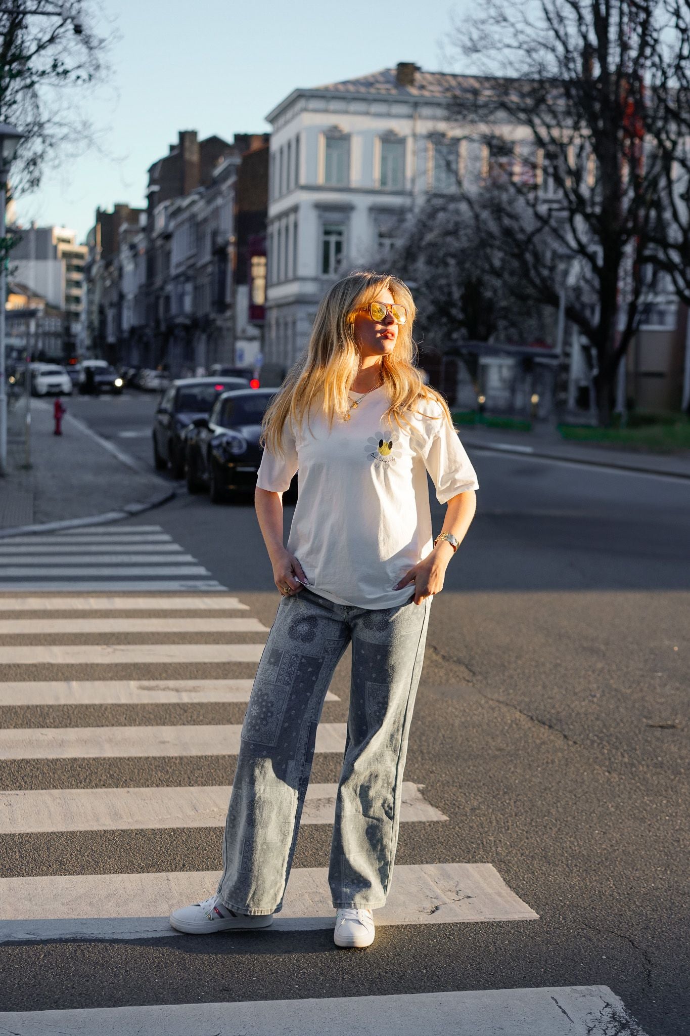 Jeans wide leg HADID imprimé bandana