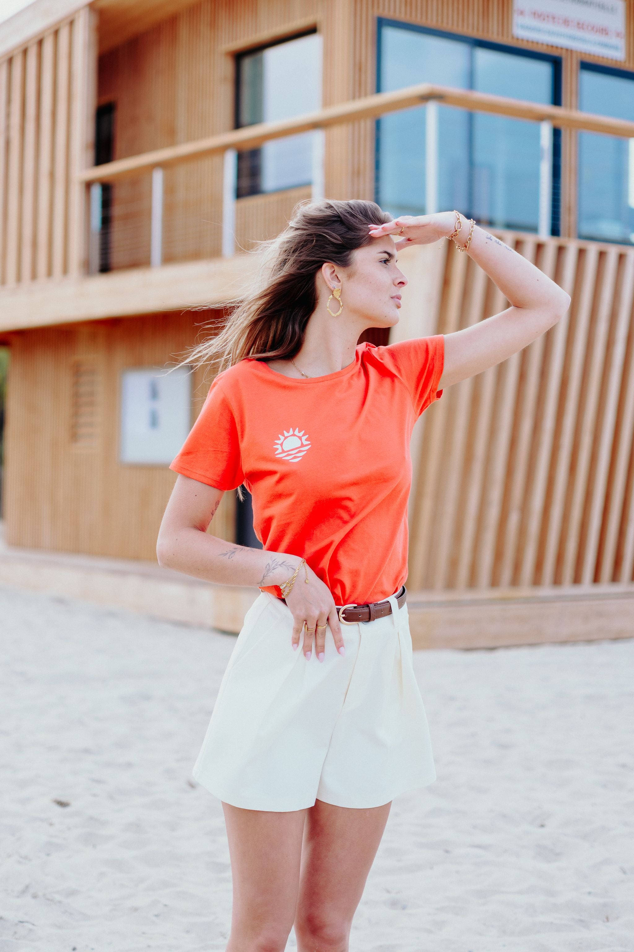 Orangefarbenes SUNSET-T-Shirt