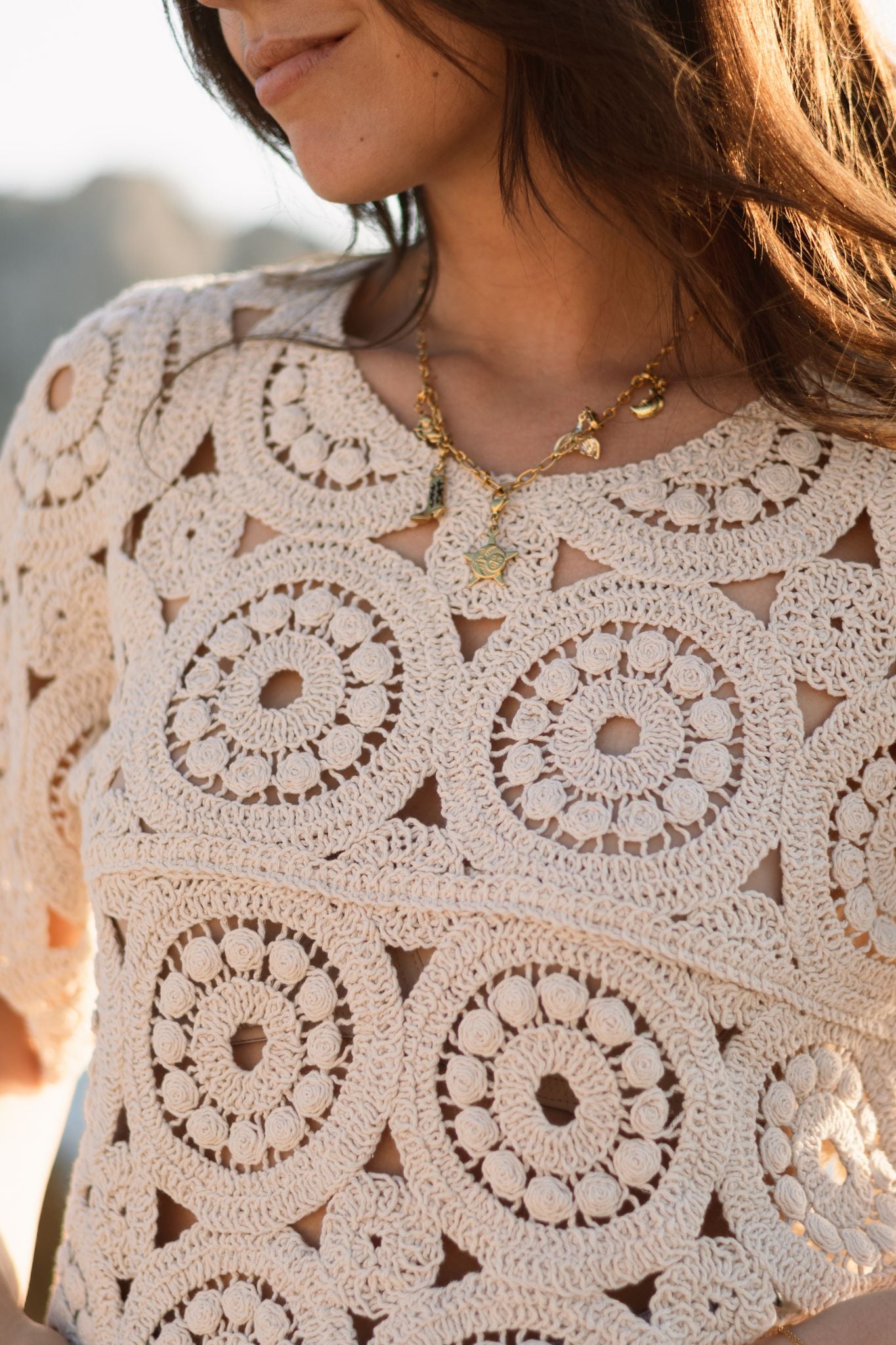 Top en crochet ROBBY beige