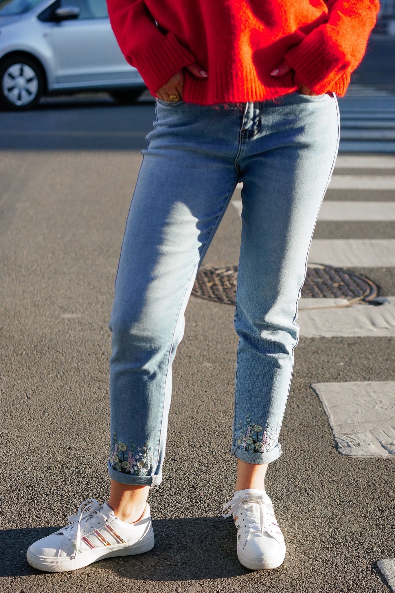 Jeans mom bleached BLOSSOM