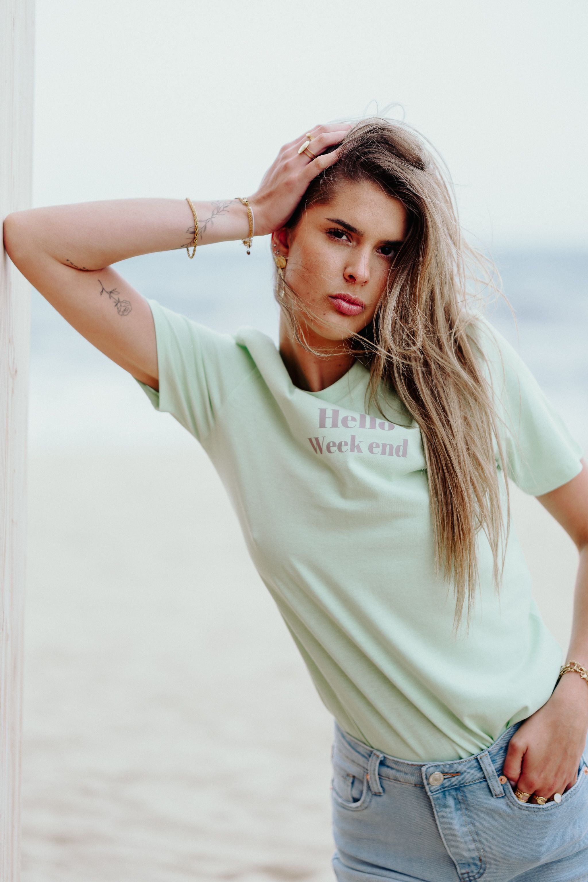 HELLO WEEK-END T-Shirt aus Bio-Baumwolle