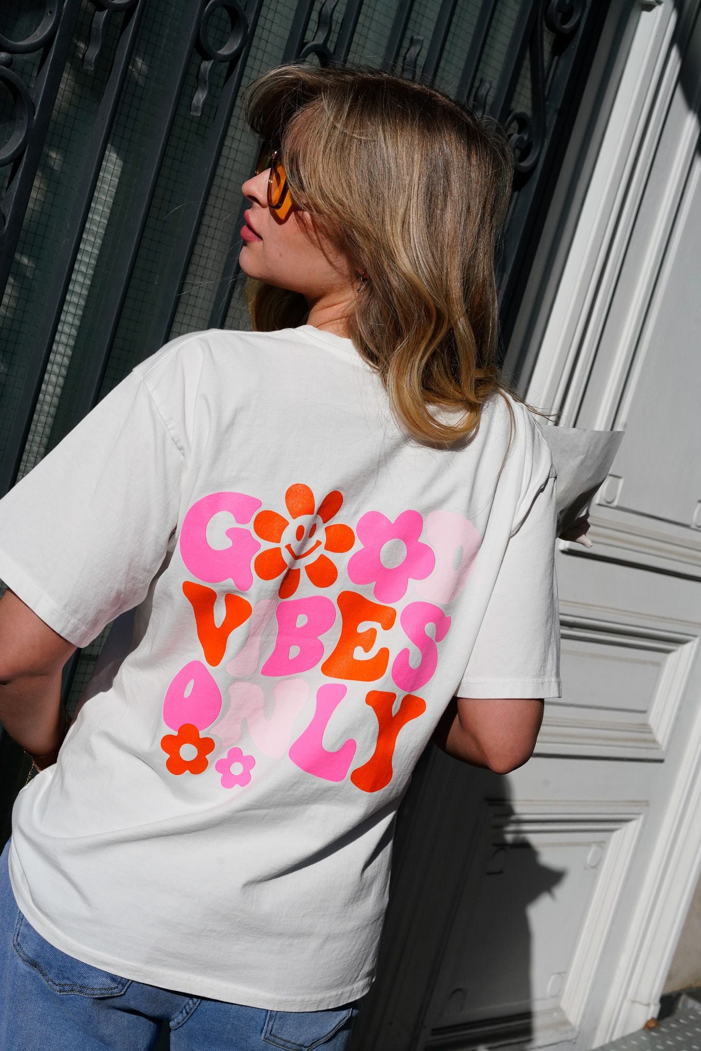 Tee-shirt GOOD VIBES ONLY blanc
