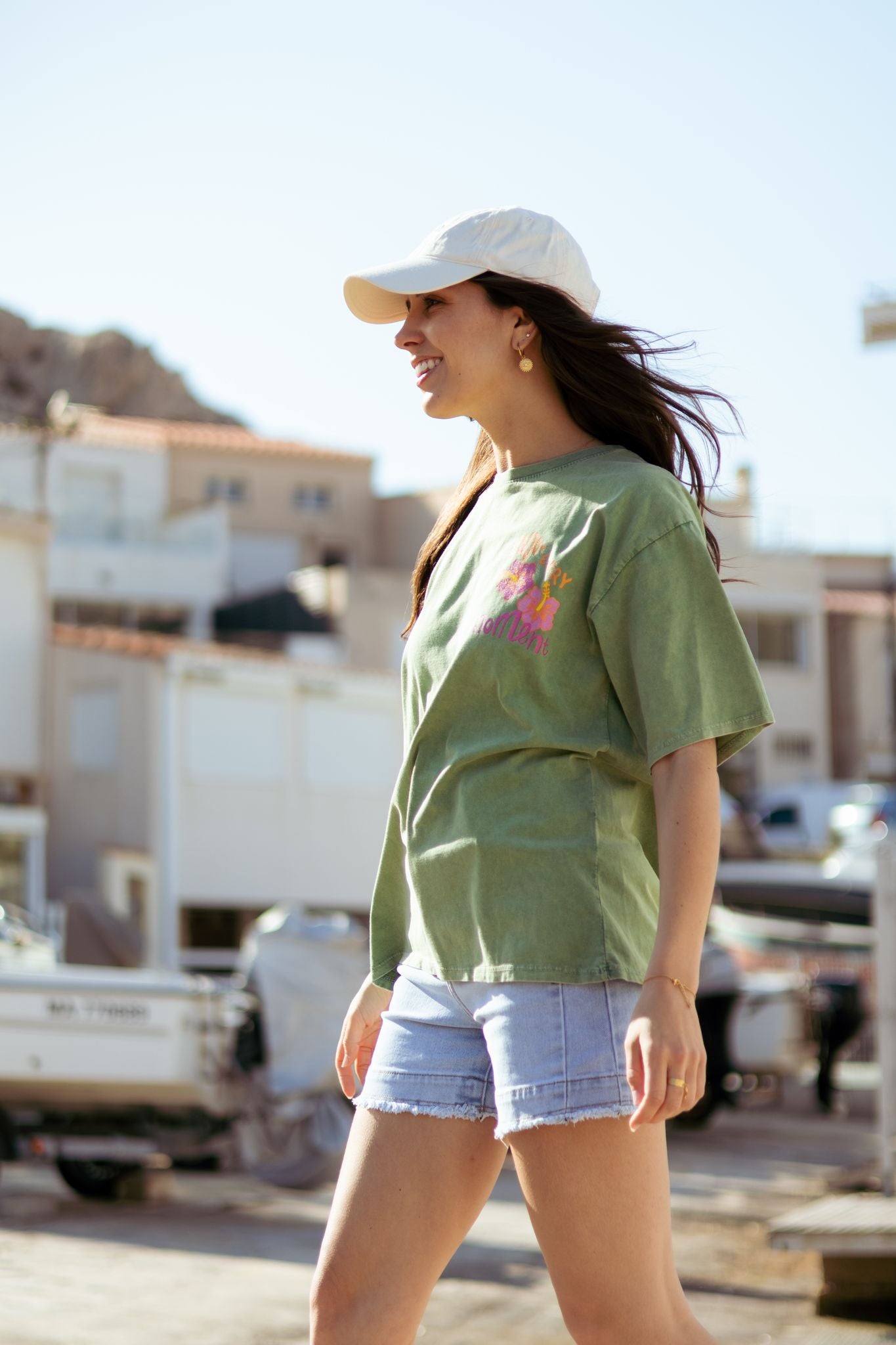Tee-shirt ENJOY EVERY MOMENT vert