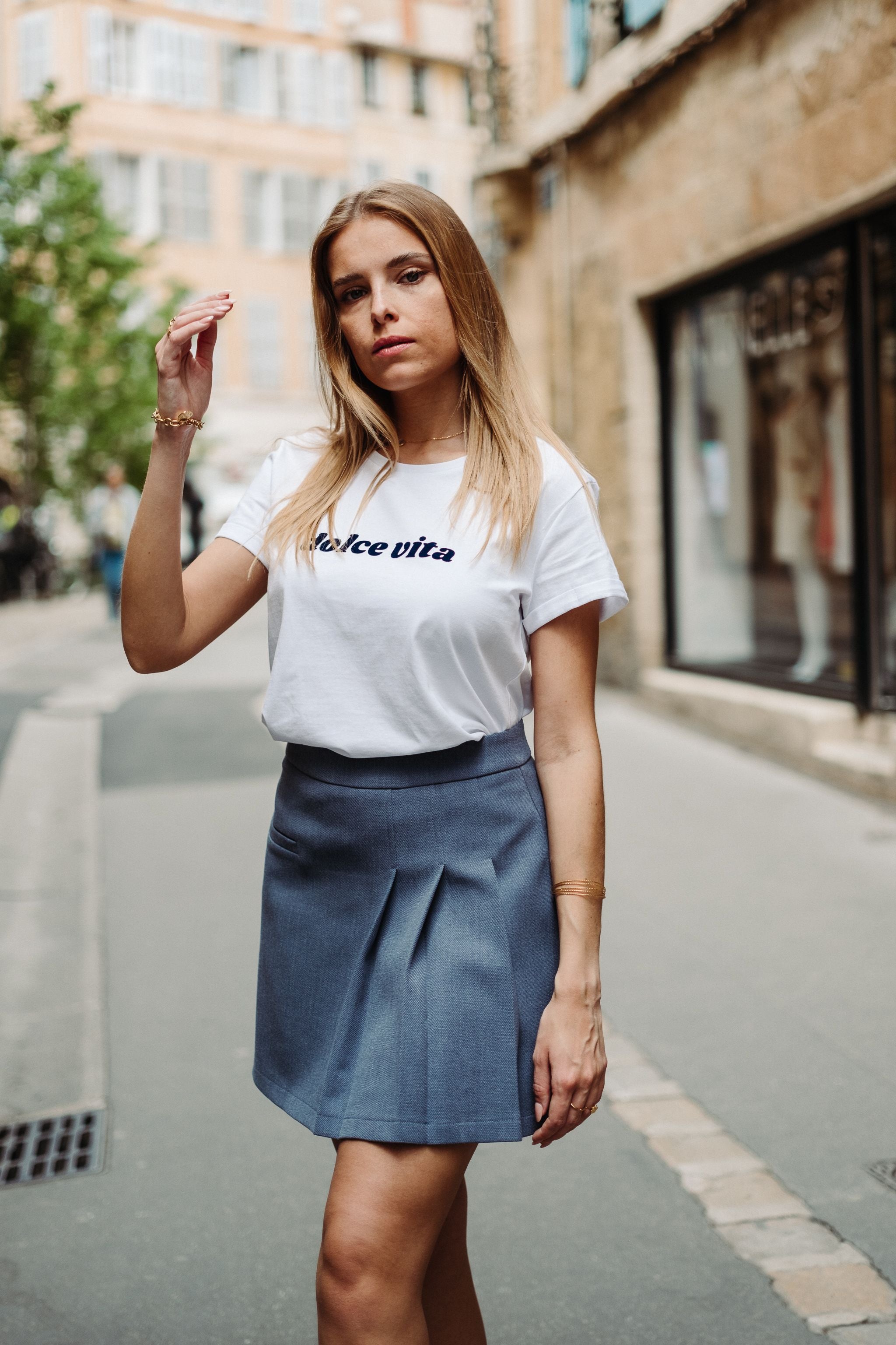 Marineblaues T-Shirt DOLCE VITA