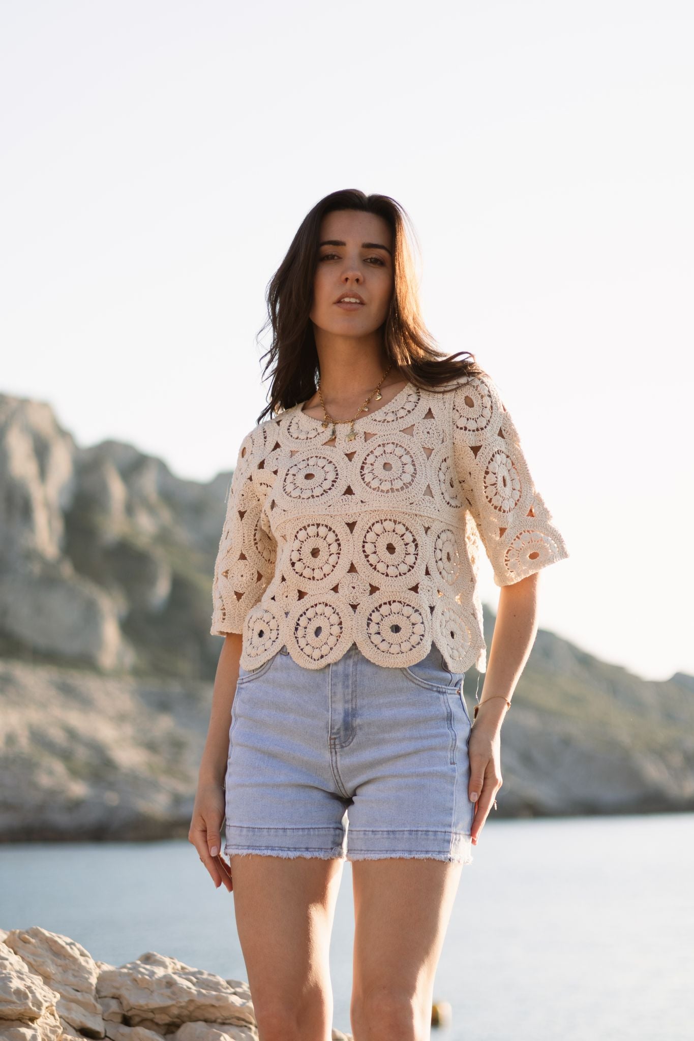 Top en crochet ROBBY beige
