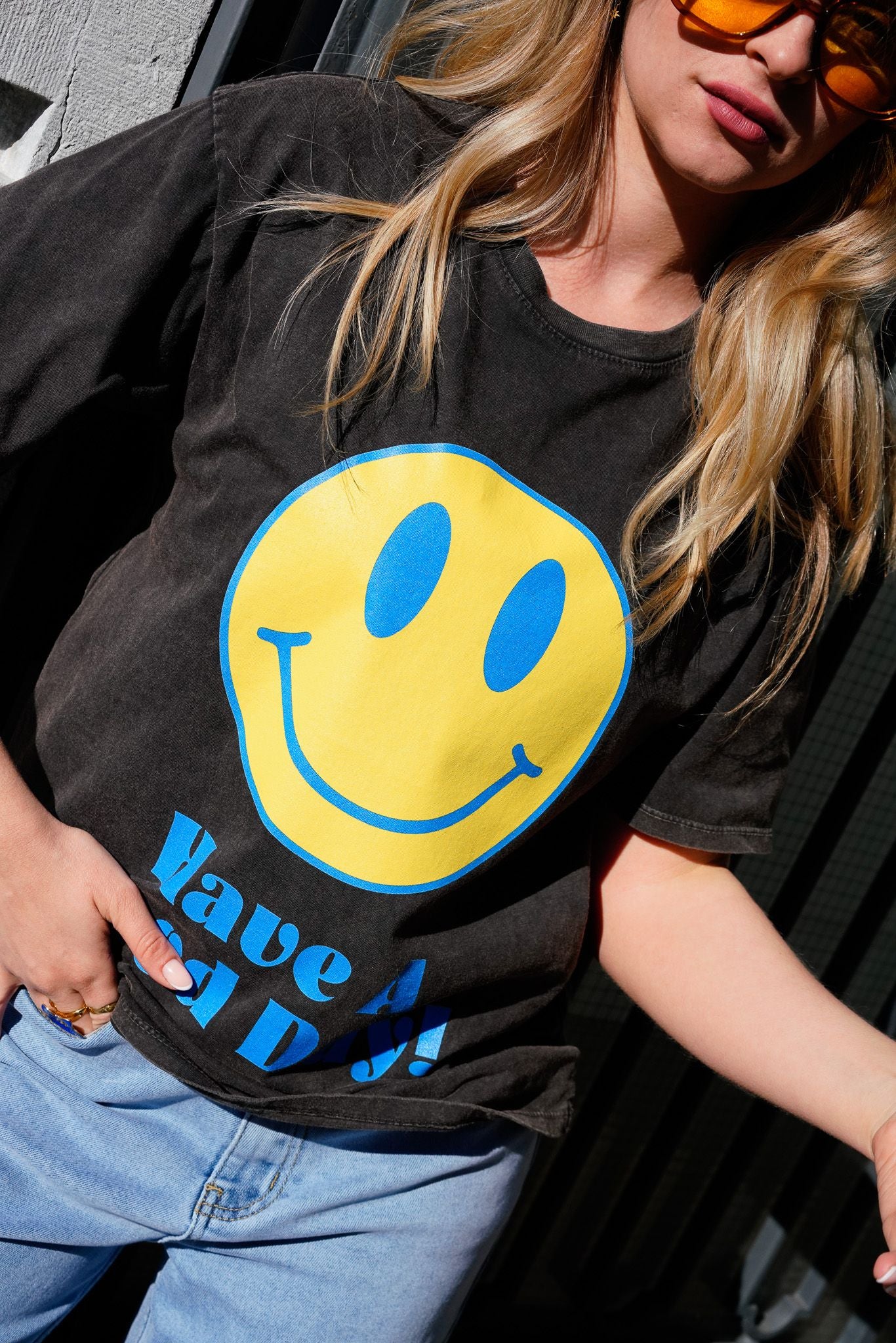 Tee-shirt HAVE A GOOD DAY noir used