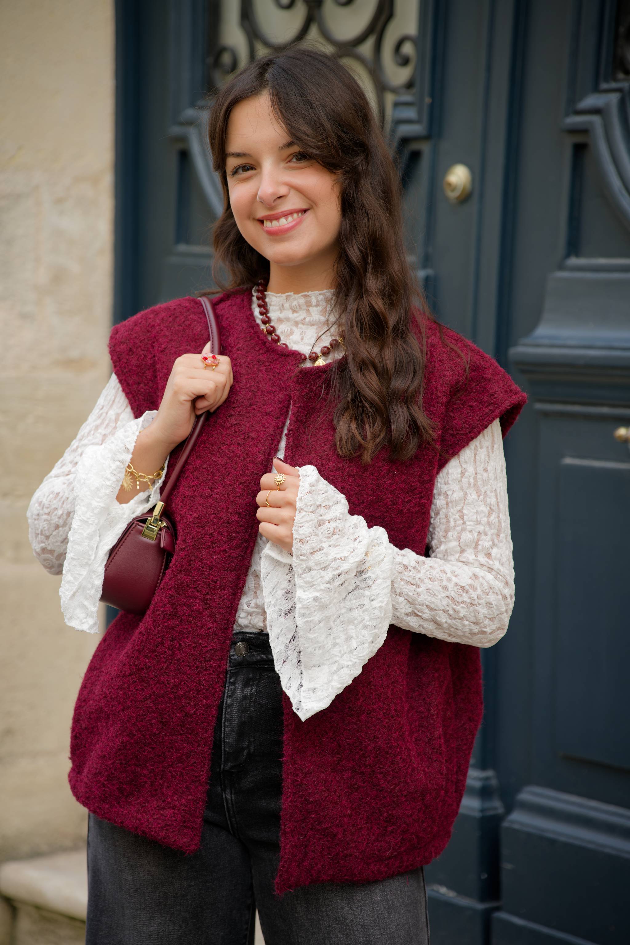 Blouse en dentelle ALBA blanc