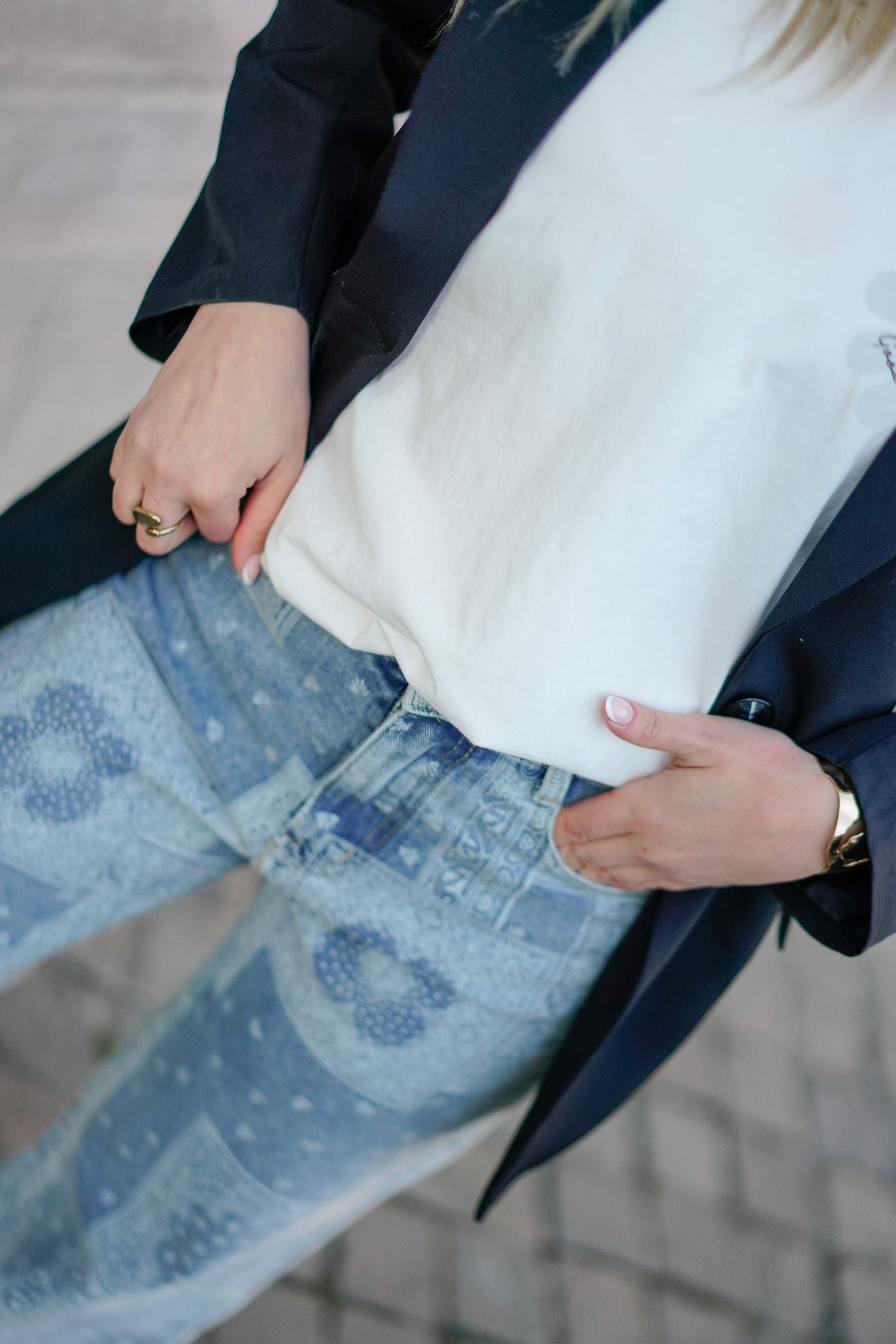 Jeans wide leg HADID imprimé bandana