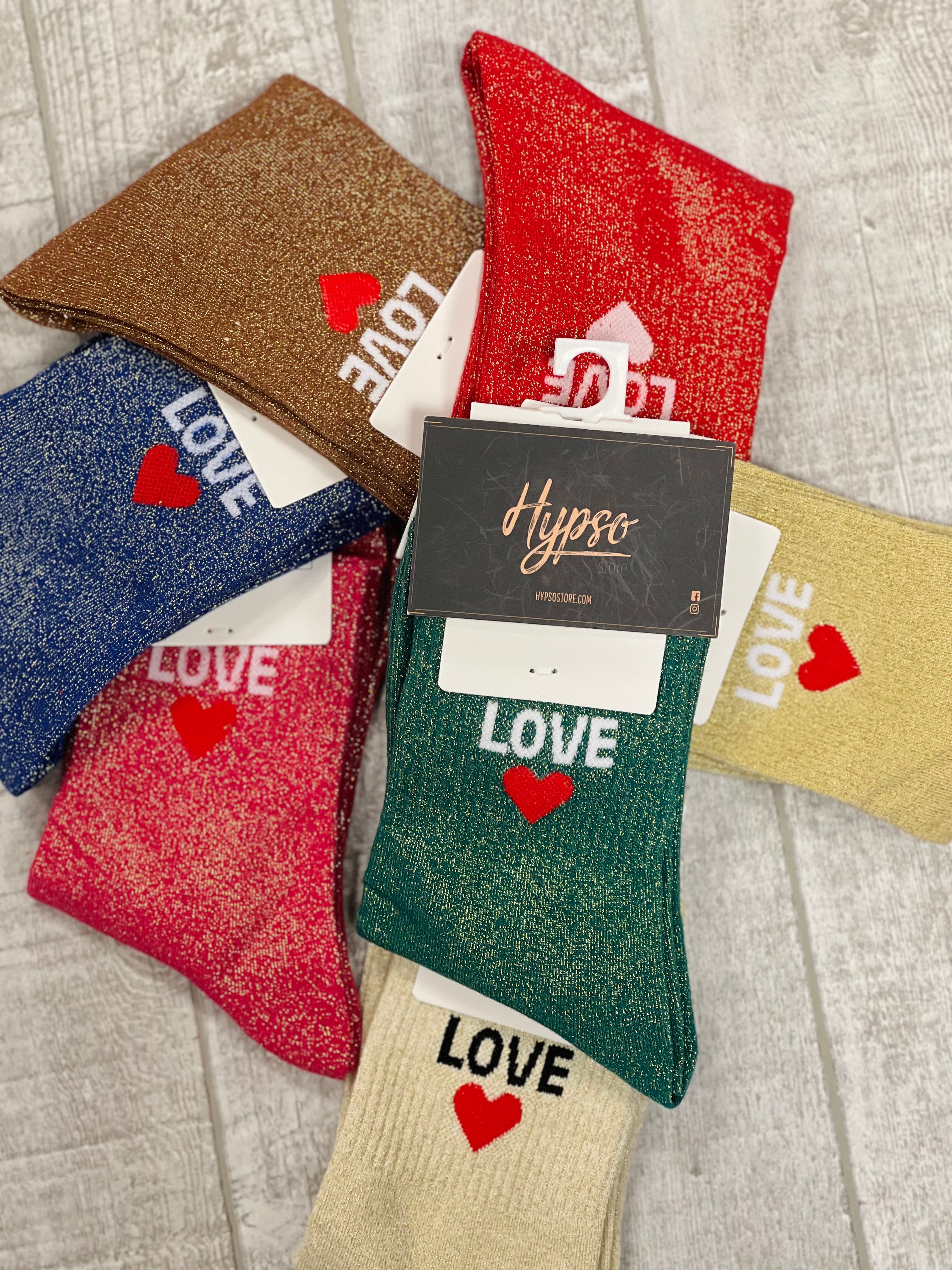 Chaussettes à paillettes LOVE