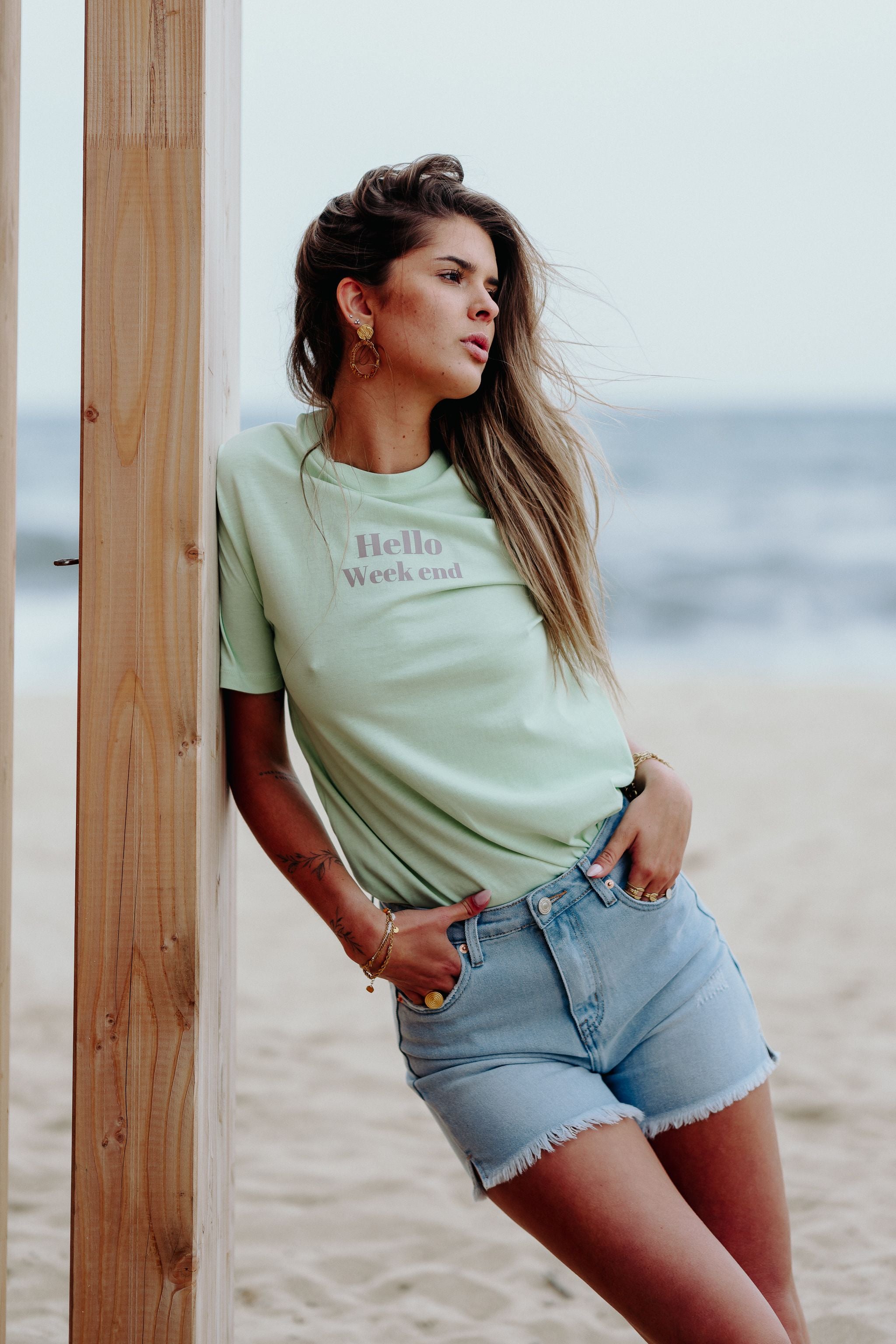 HELLO WEEK-END T-Shirt aus Bio-Baumwolle