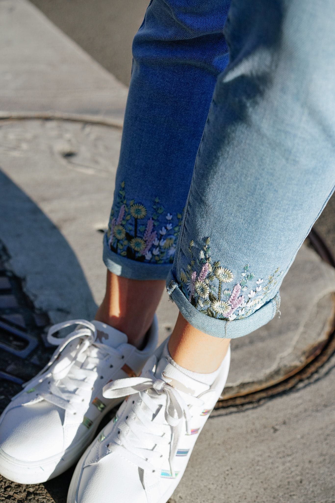 Jeans mom bleached BLOSSOM