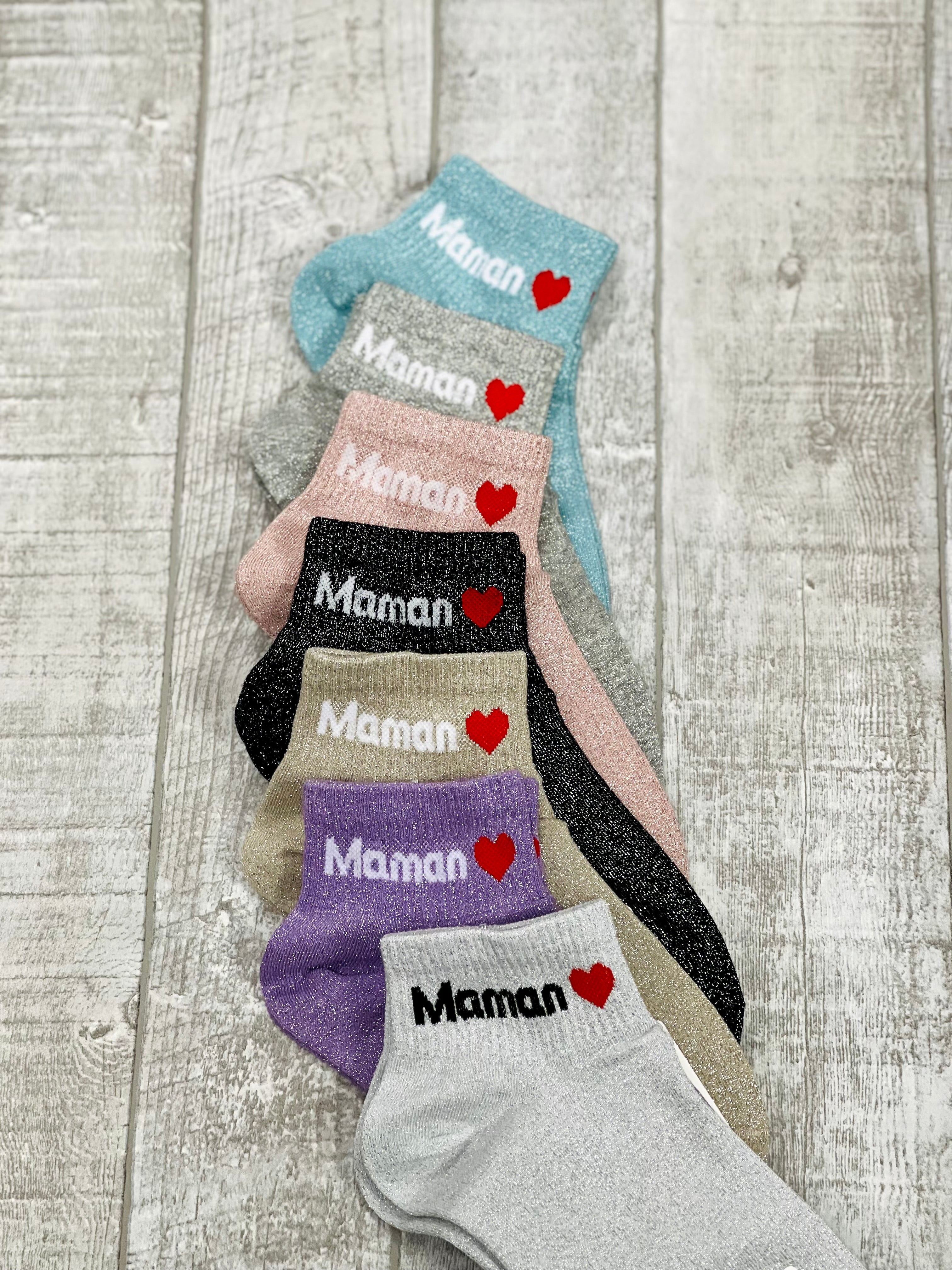 Chaussettes courtes à paillettes MAMAN