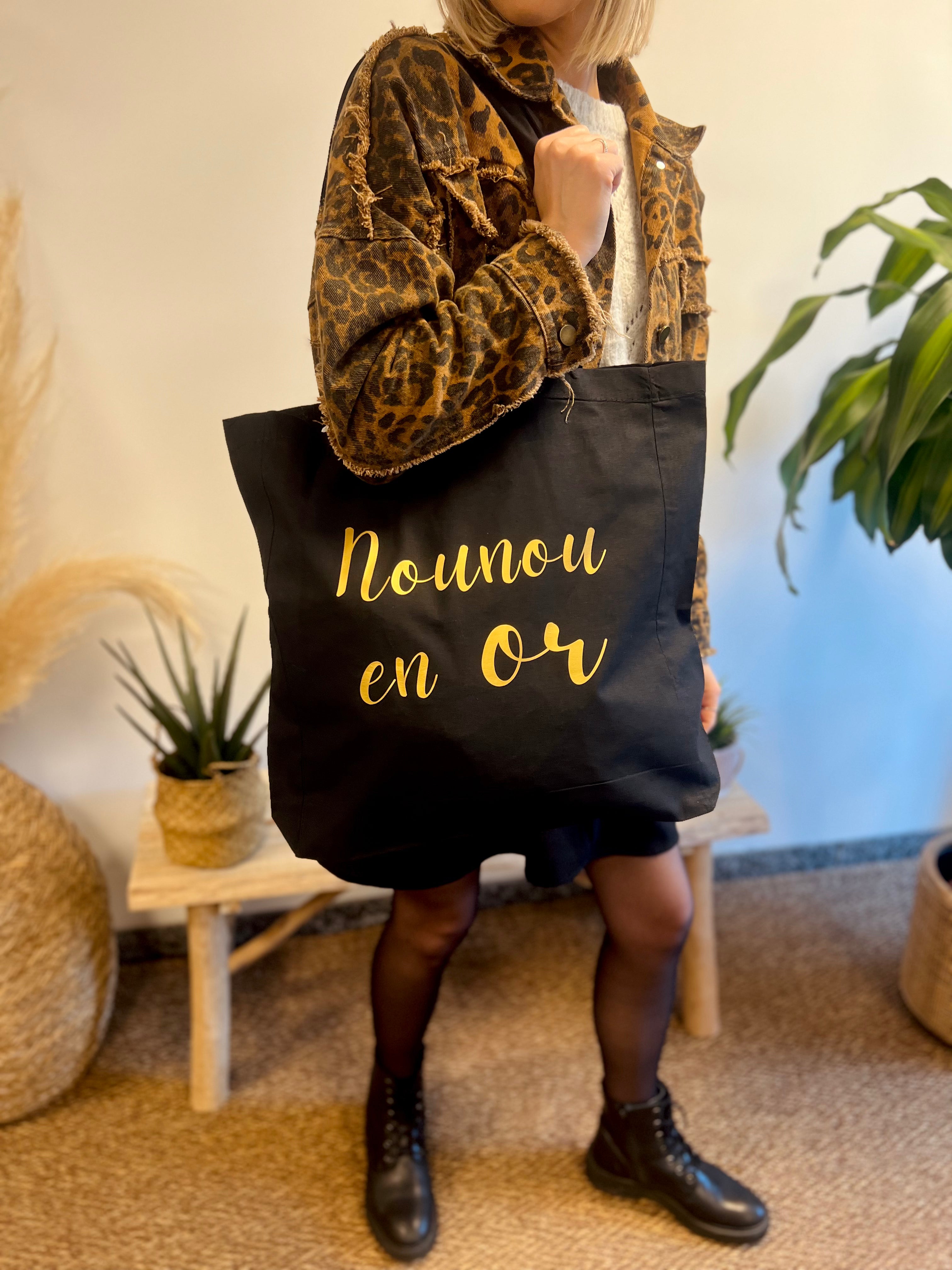 Totebag NOUNOU EN OR coton oeko-tex
