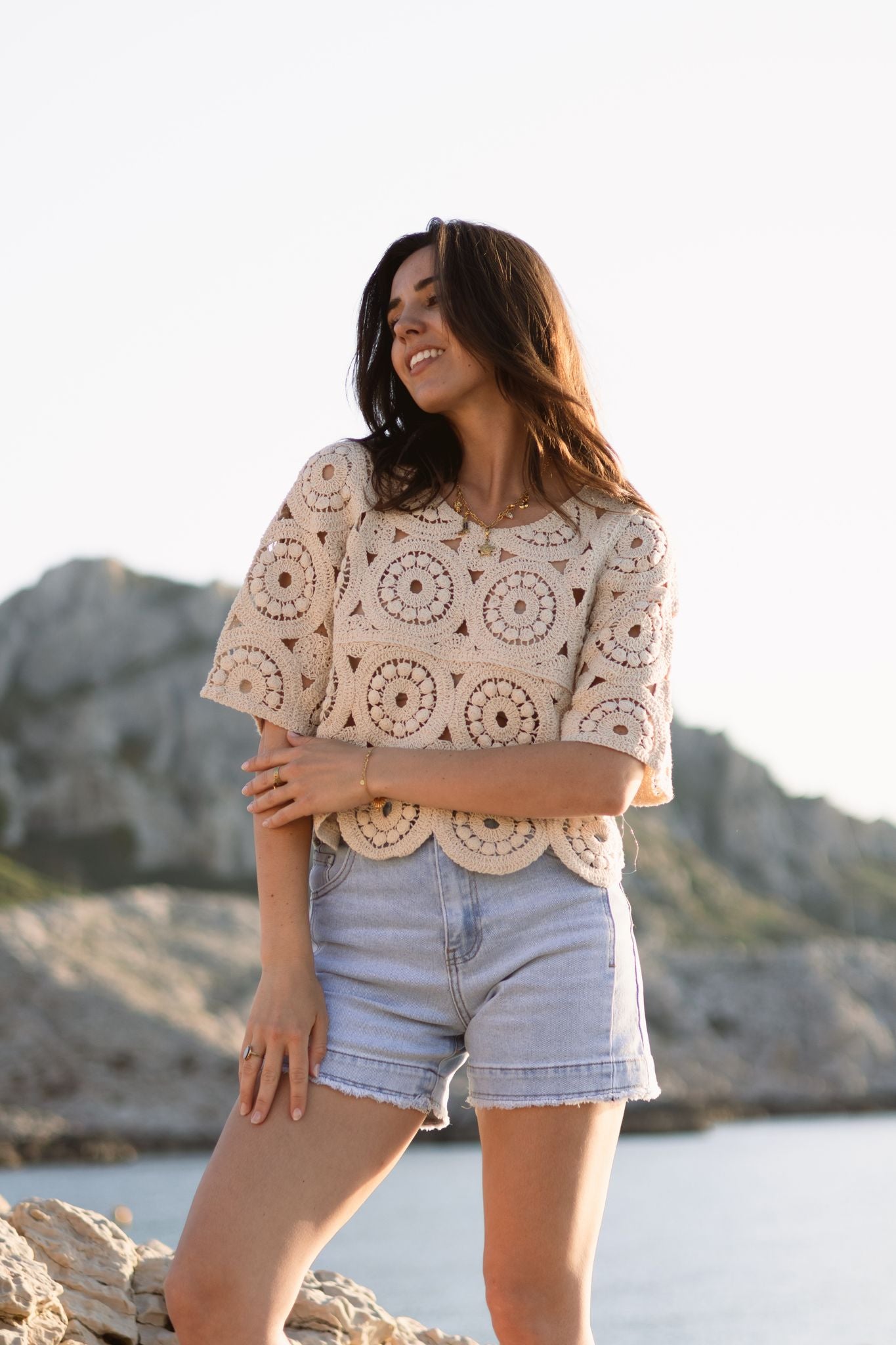 Top en crochet ROBBY beige