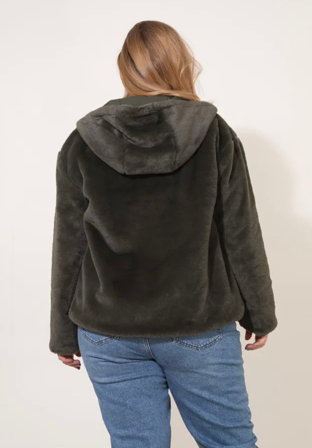 Parka HAPPY SIZE réversible courte fourrée LYNDA kaki