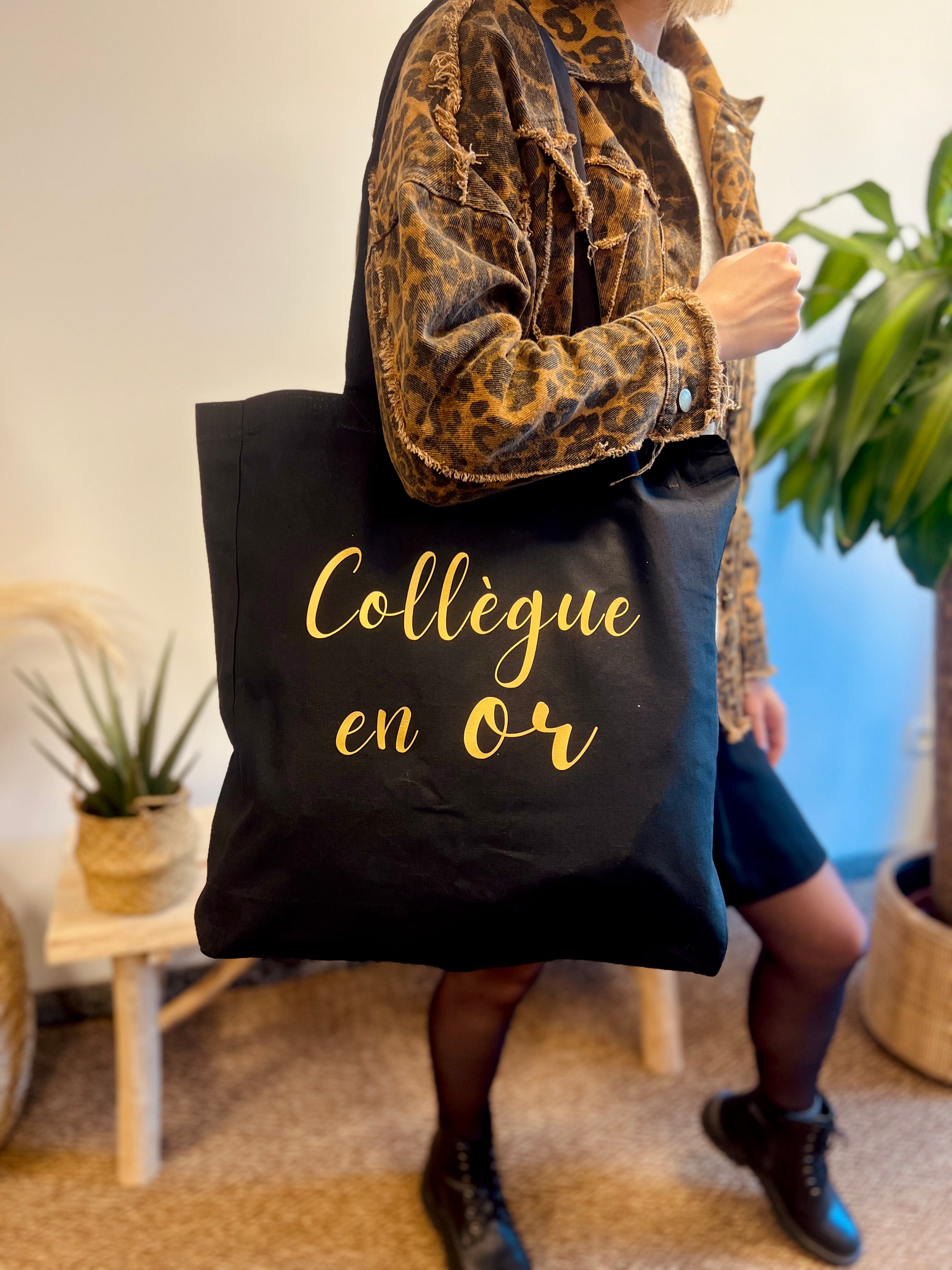 Totebag COLLÈGUE EN OR coton oeko-tex