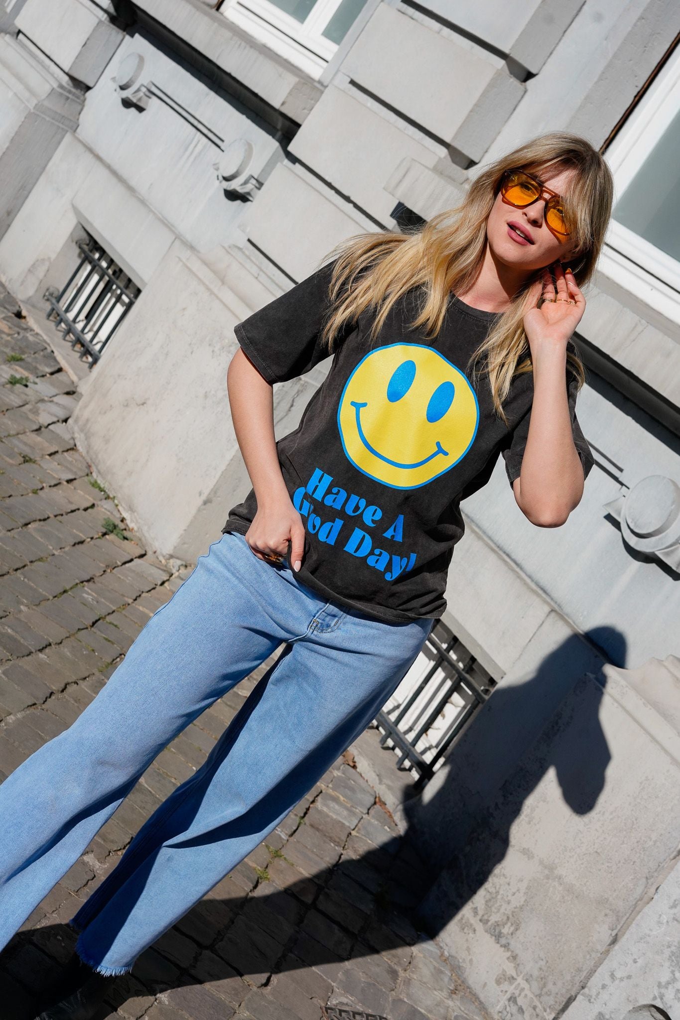 Tee-shirt HAVE A GOOD DAY noir used