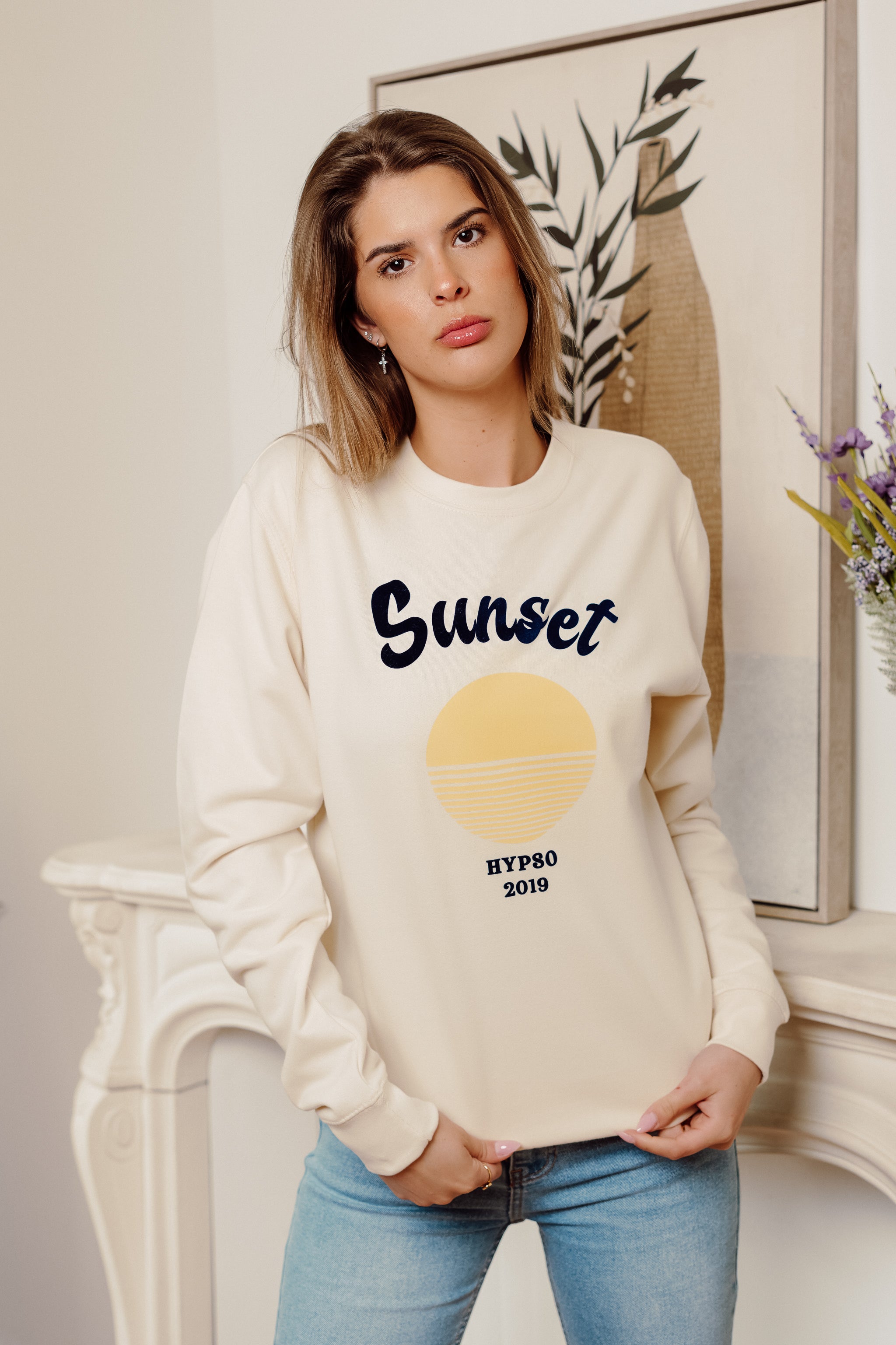 Cremefarbenes SUNSET-Sweatshirt