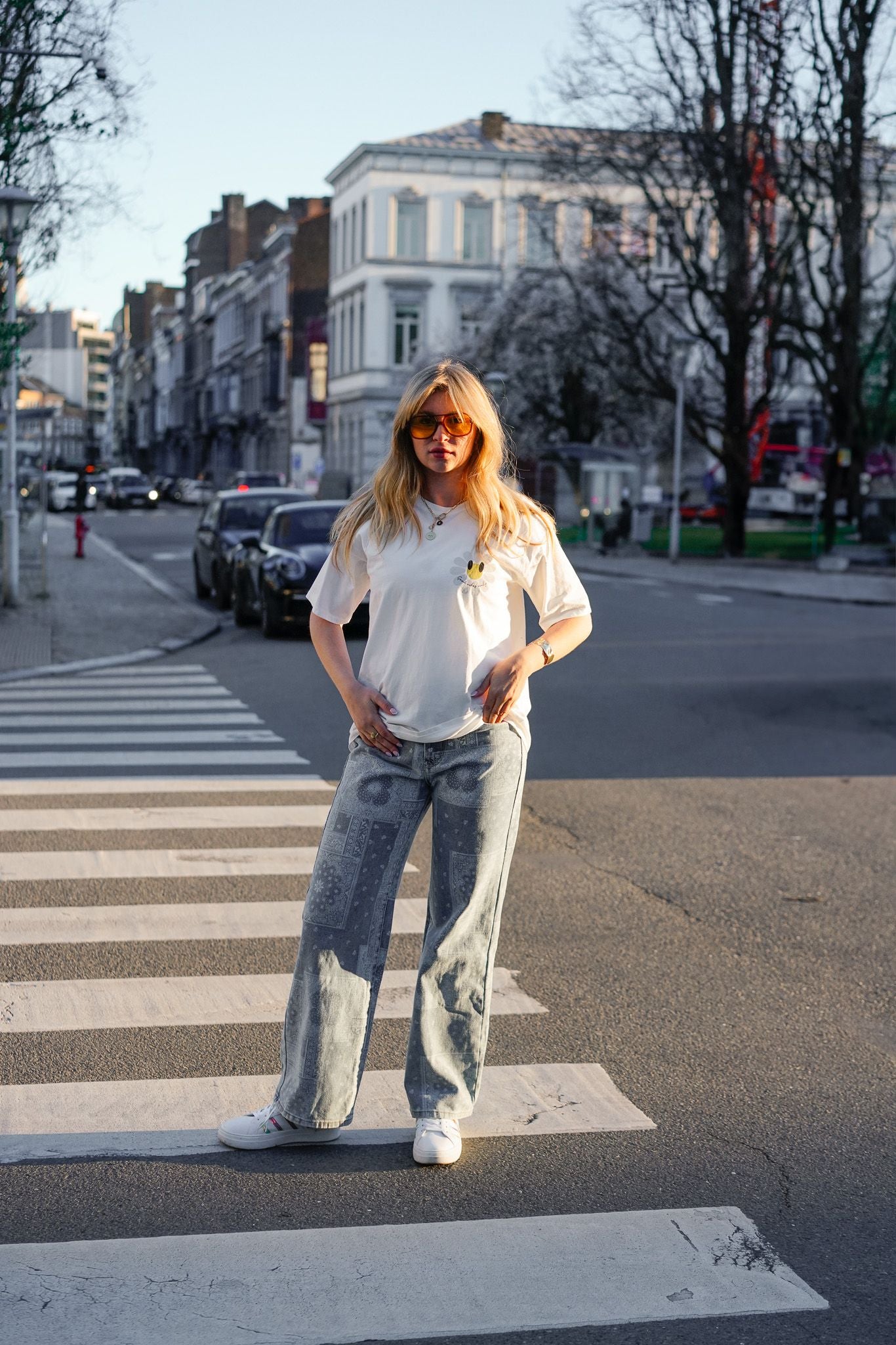 Jeans wide leg HADID imprimé bandana