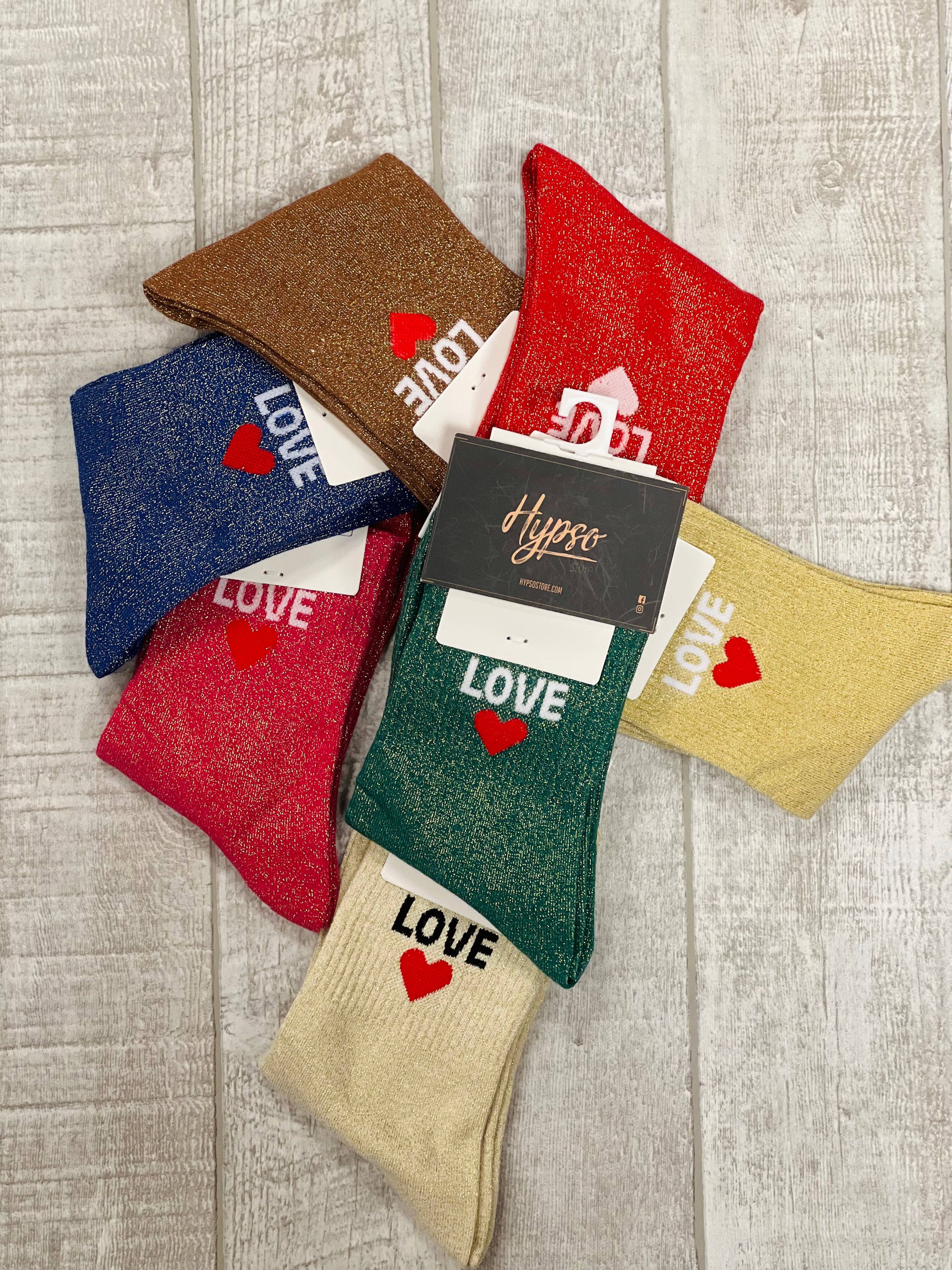 Chaussettes à paillettes LOVE