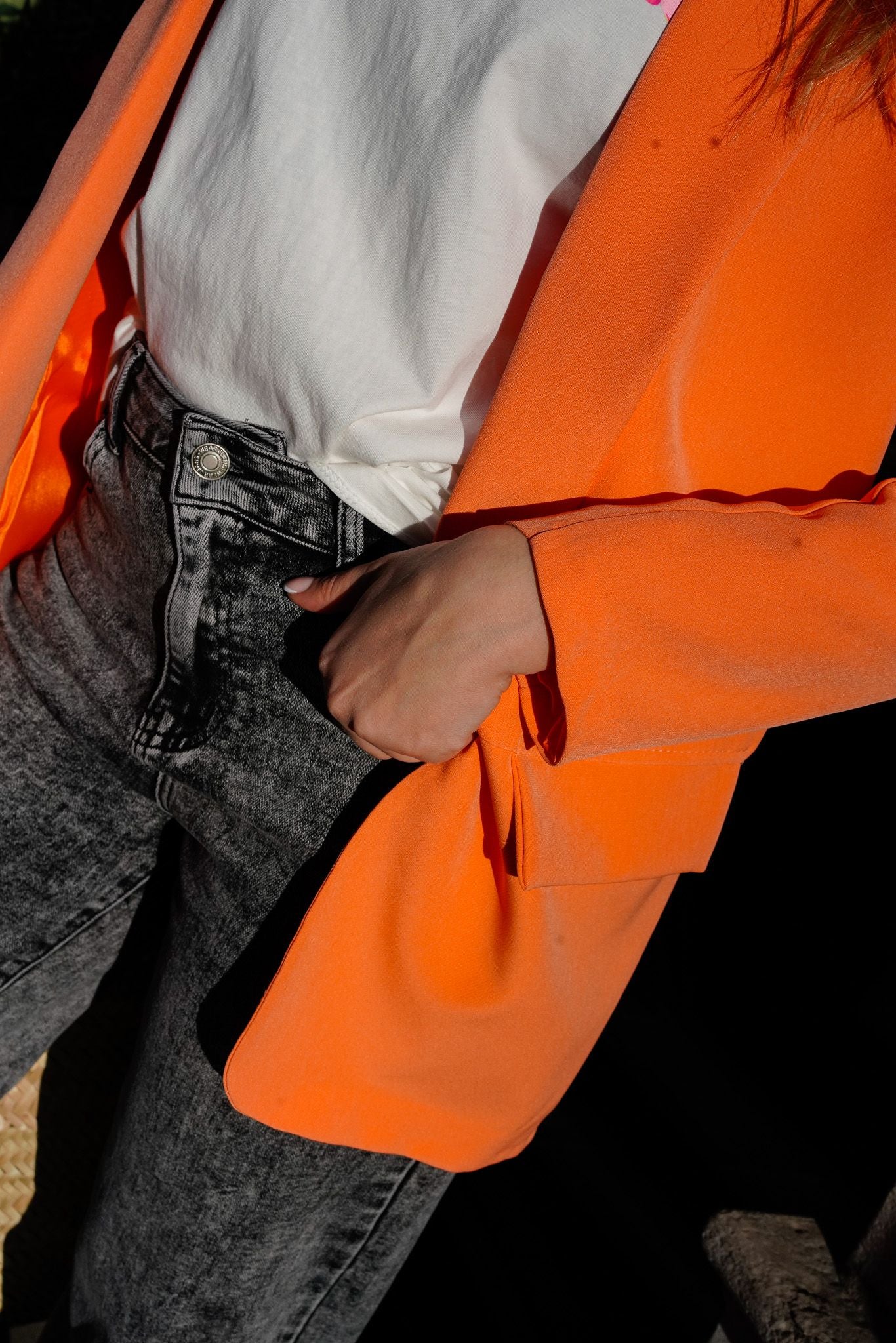 Jeans wide leg EDELENNE gris couture