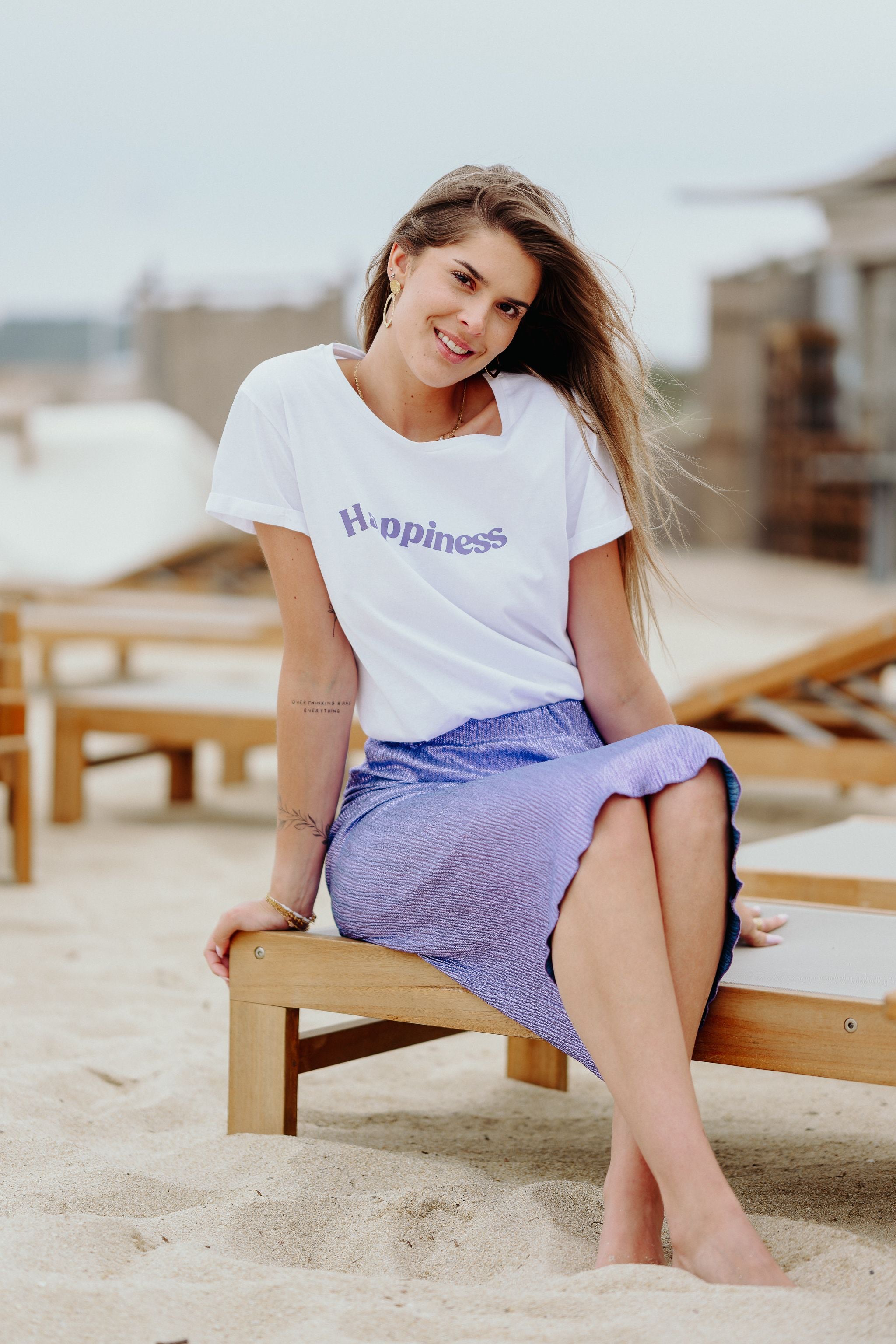 Lila HAPPINESS-T-Shirt