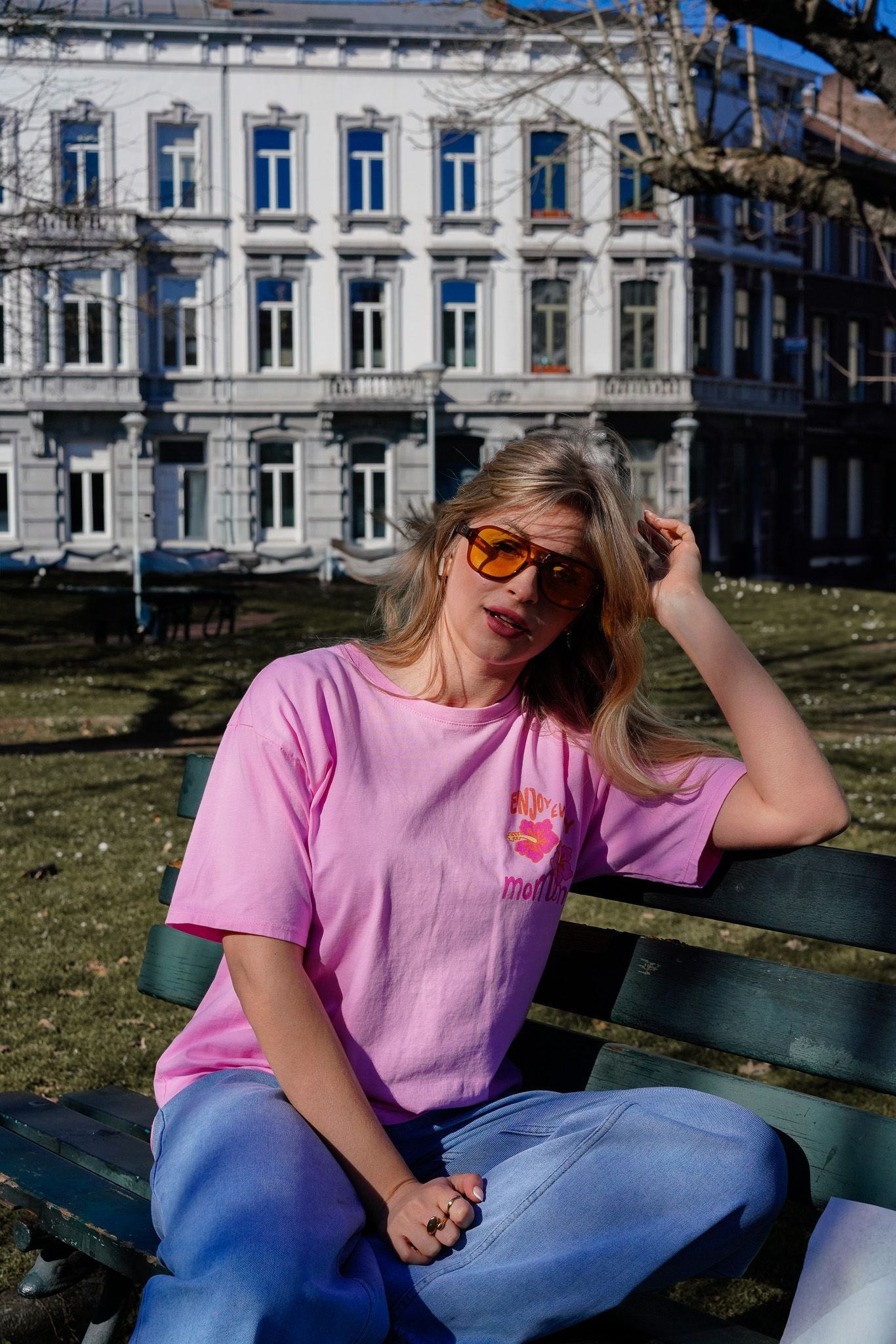 Tee-shirt ENJOY EVERY MOMENT rose