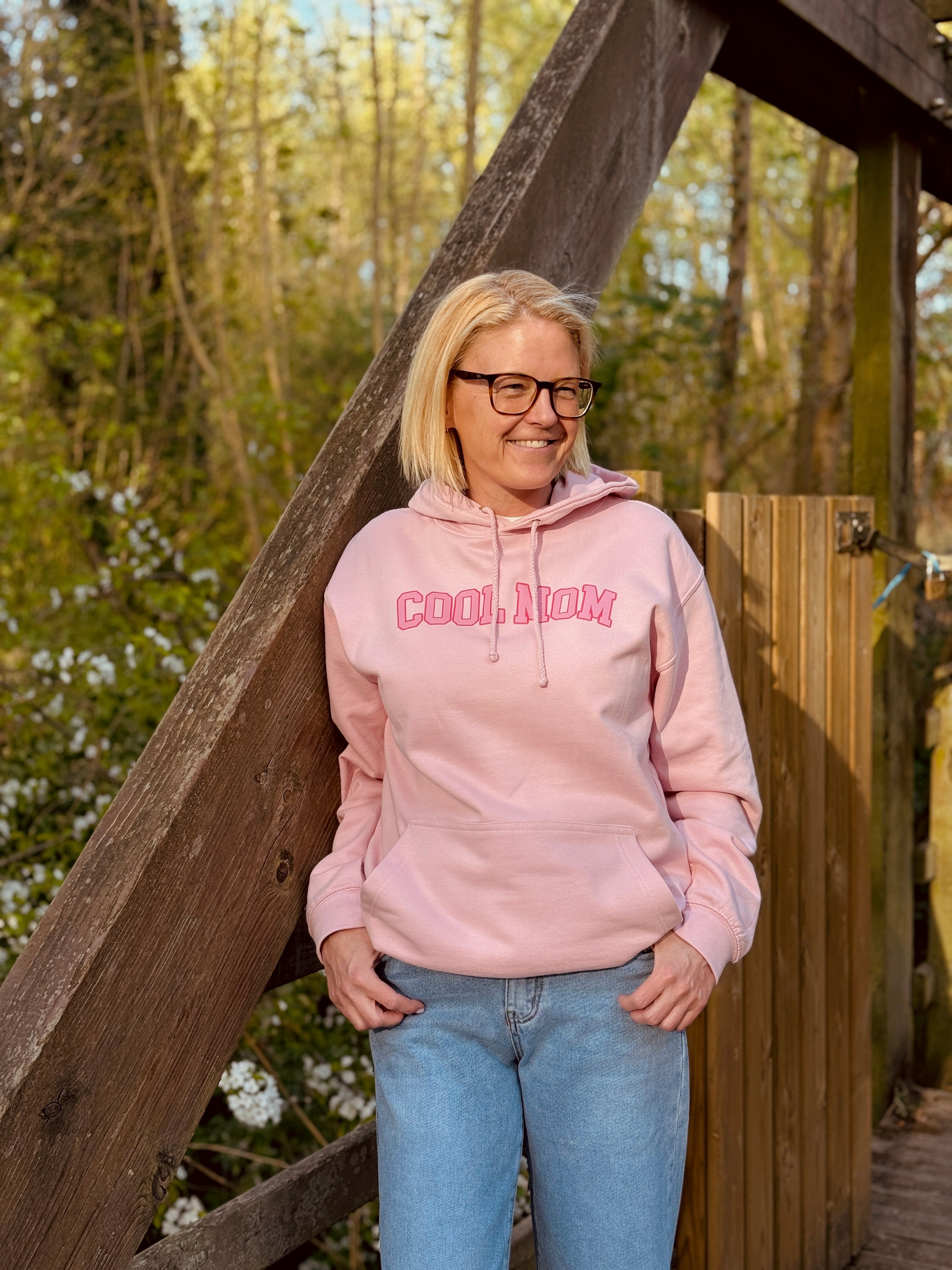 Sweat à capuche COOL MOM rose