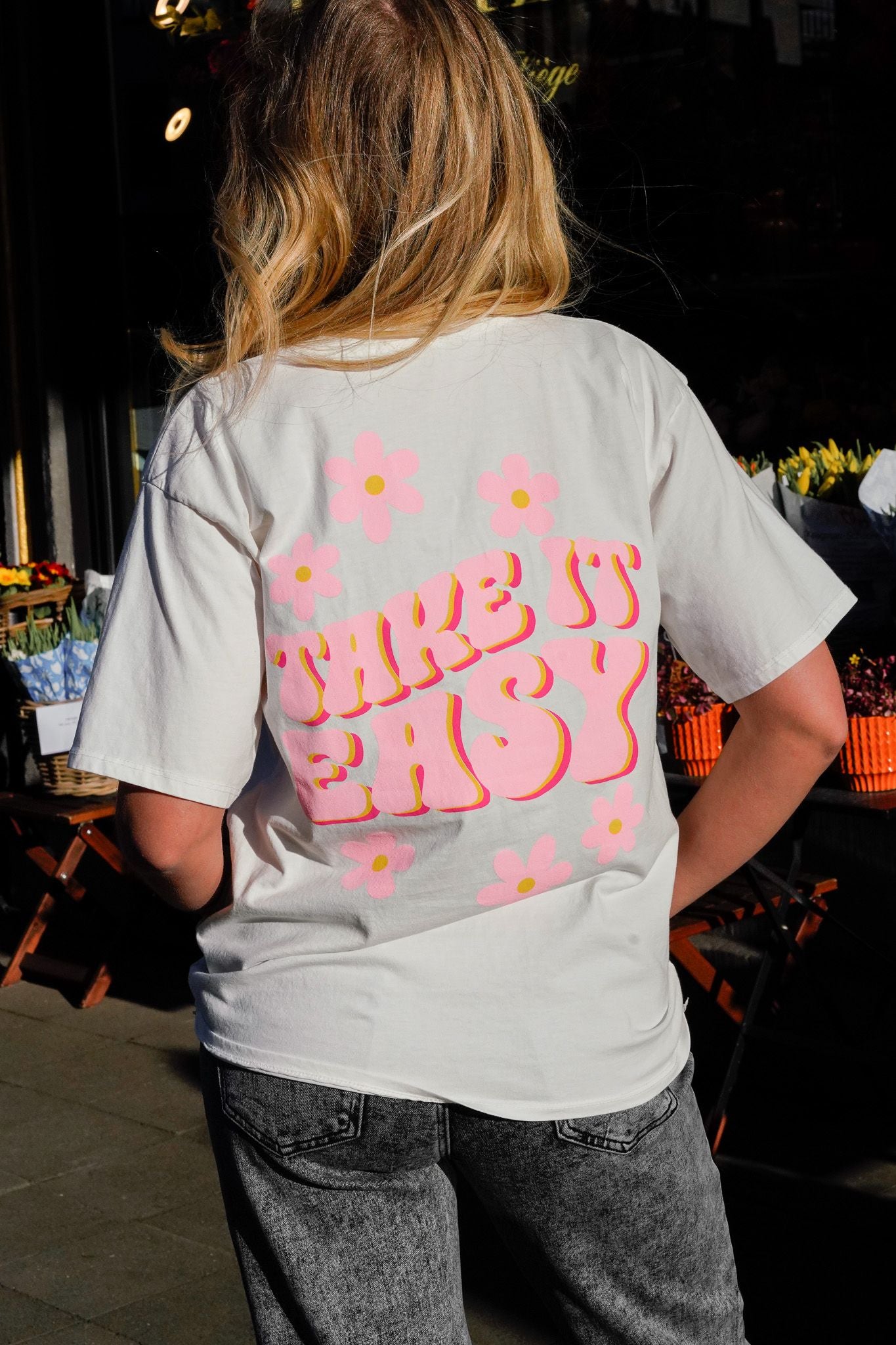 Tee-shirt TAKE IT EASY blanc