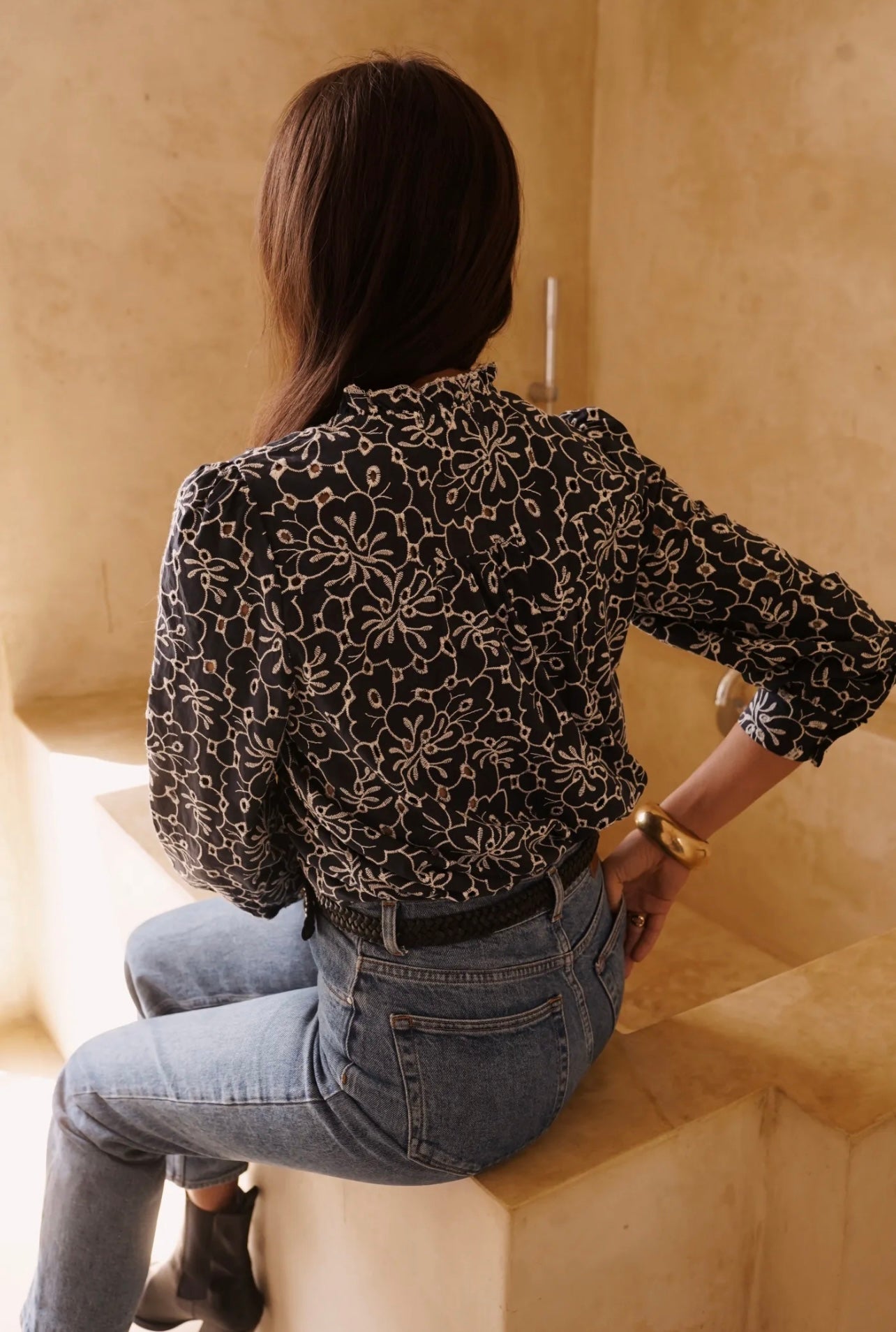 Blouse à boutons LEONIE bleu marine