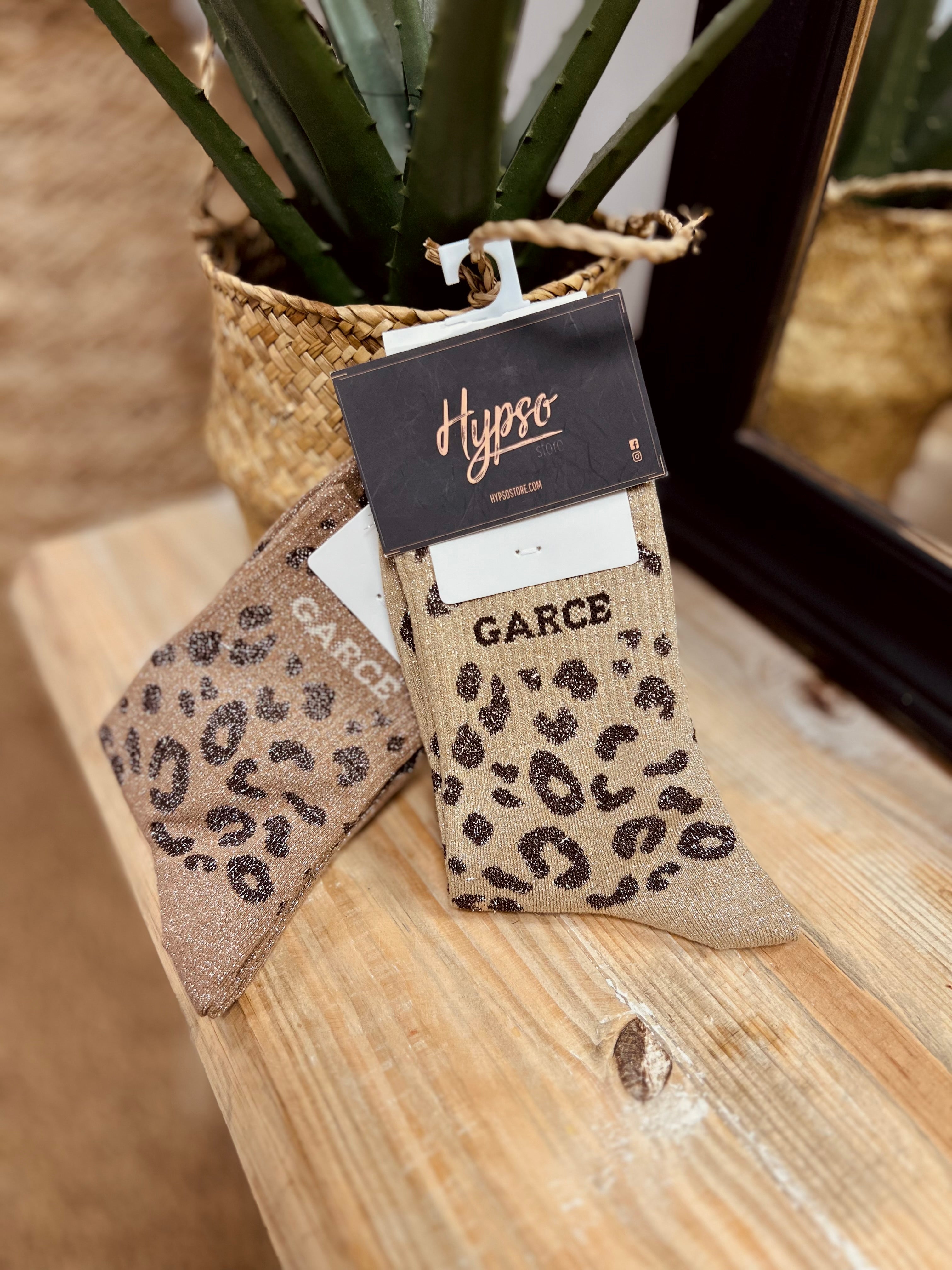 Chaussettes à paillettes GARCE léopard
