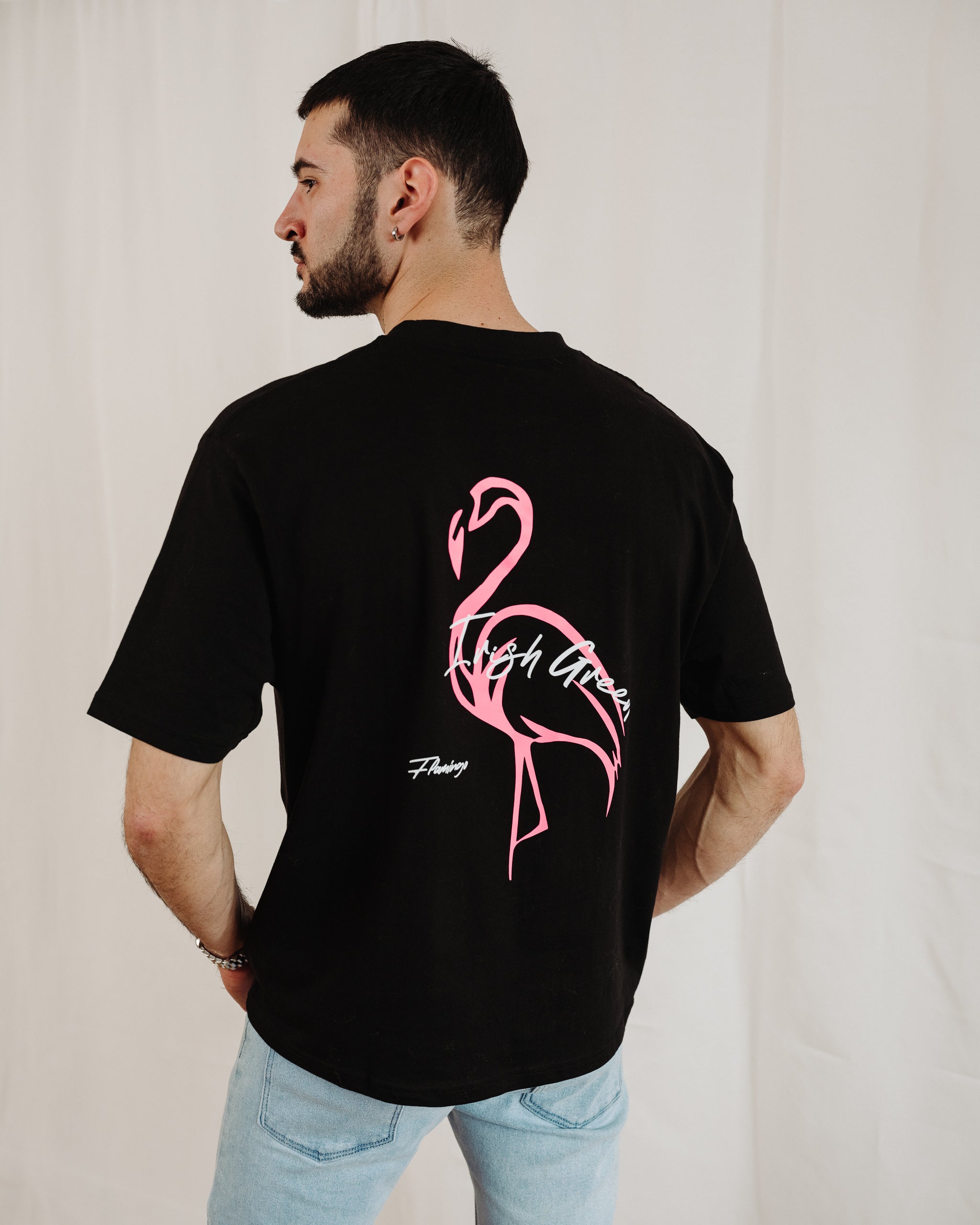 Schwarzes FLAMINGOS-T-Shirt