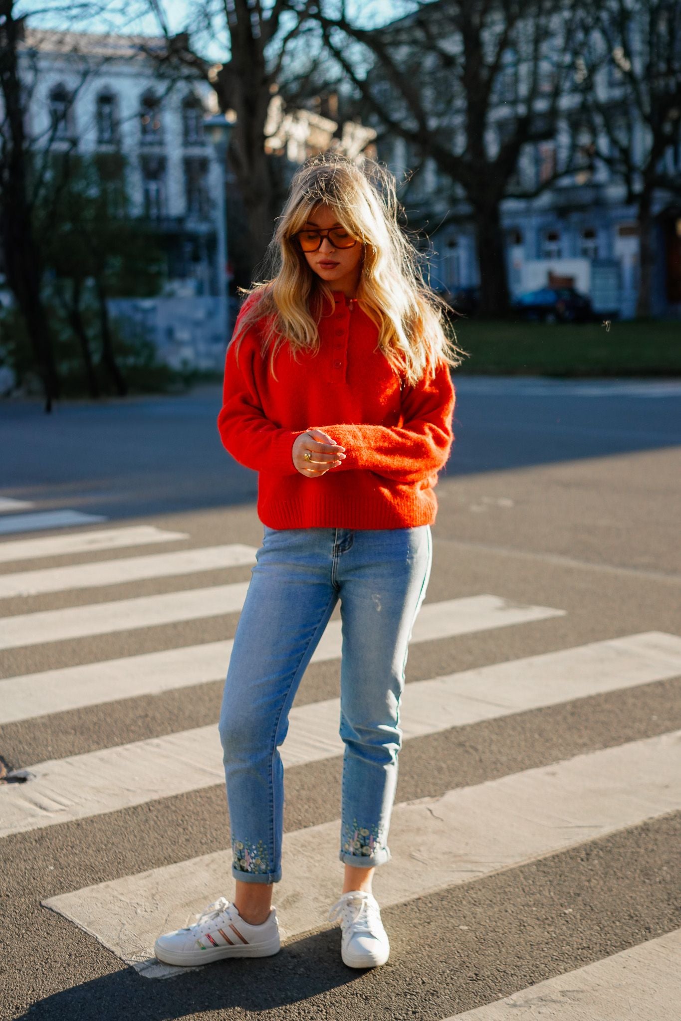 Jeans mom bleached BLOSSOM