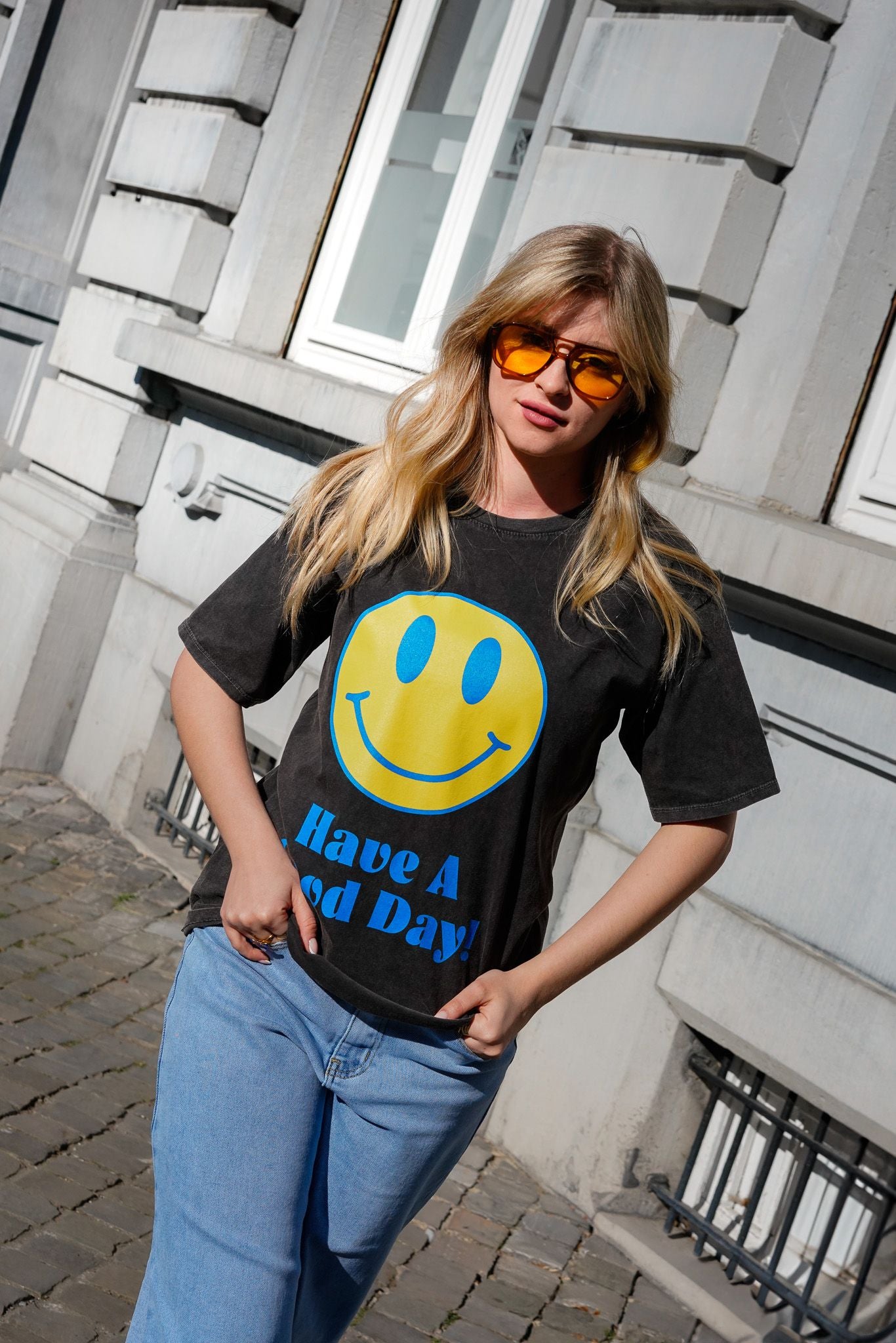 Tee-shirt HAVE A GOOD DAY noir used
