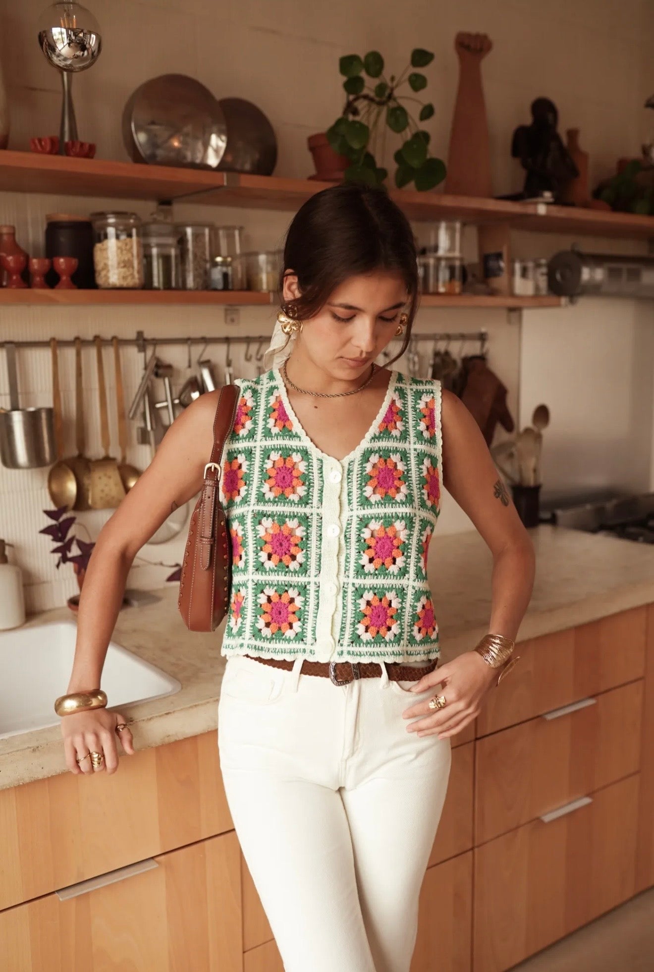 Top en crochet JOSEPHA vert