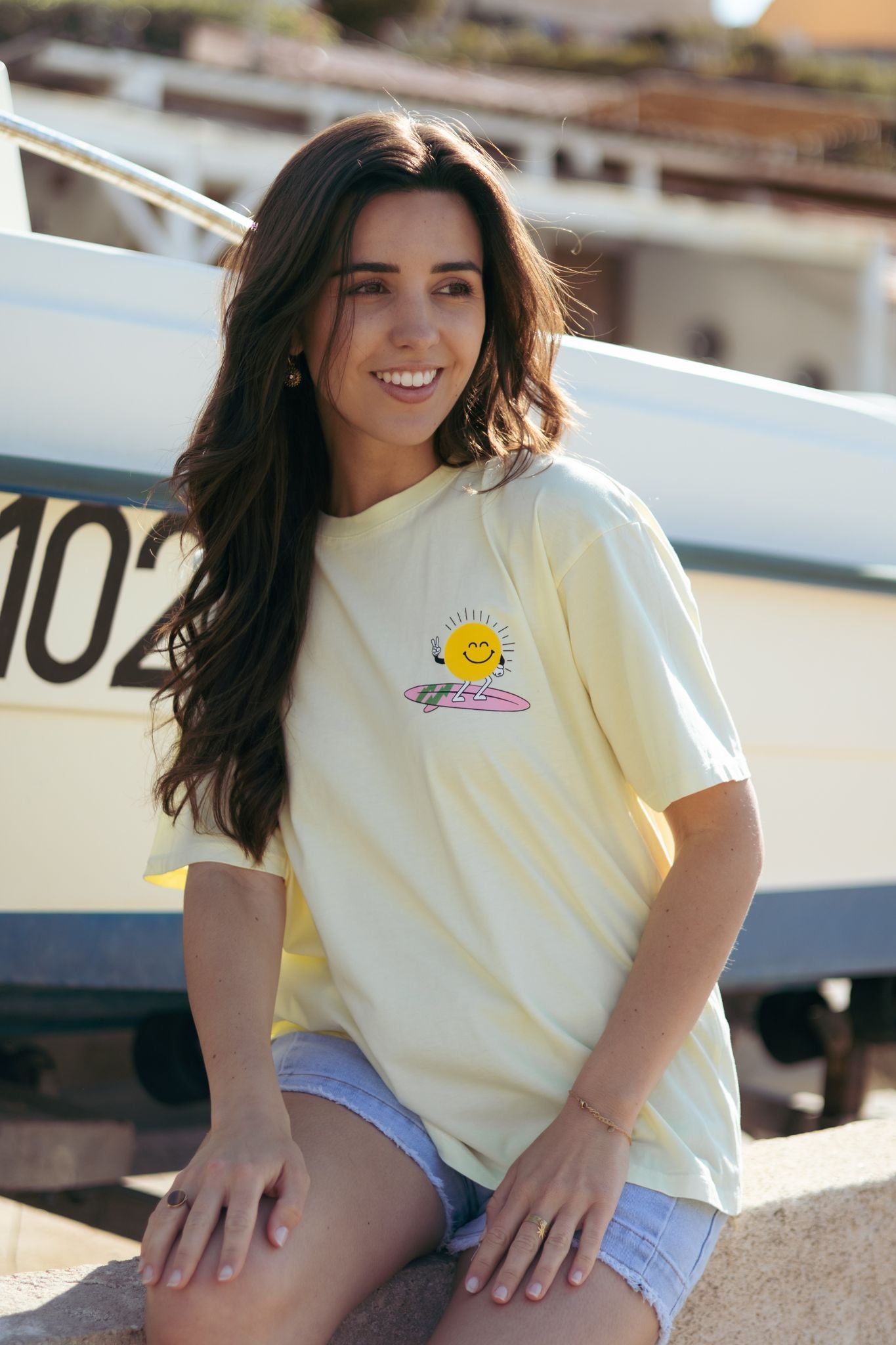 Tee-shirt SURF HAPPINESS COMES IN WAVES (différents coloris)
