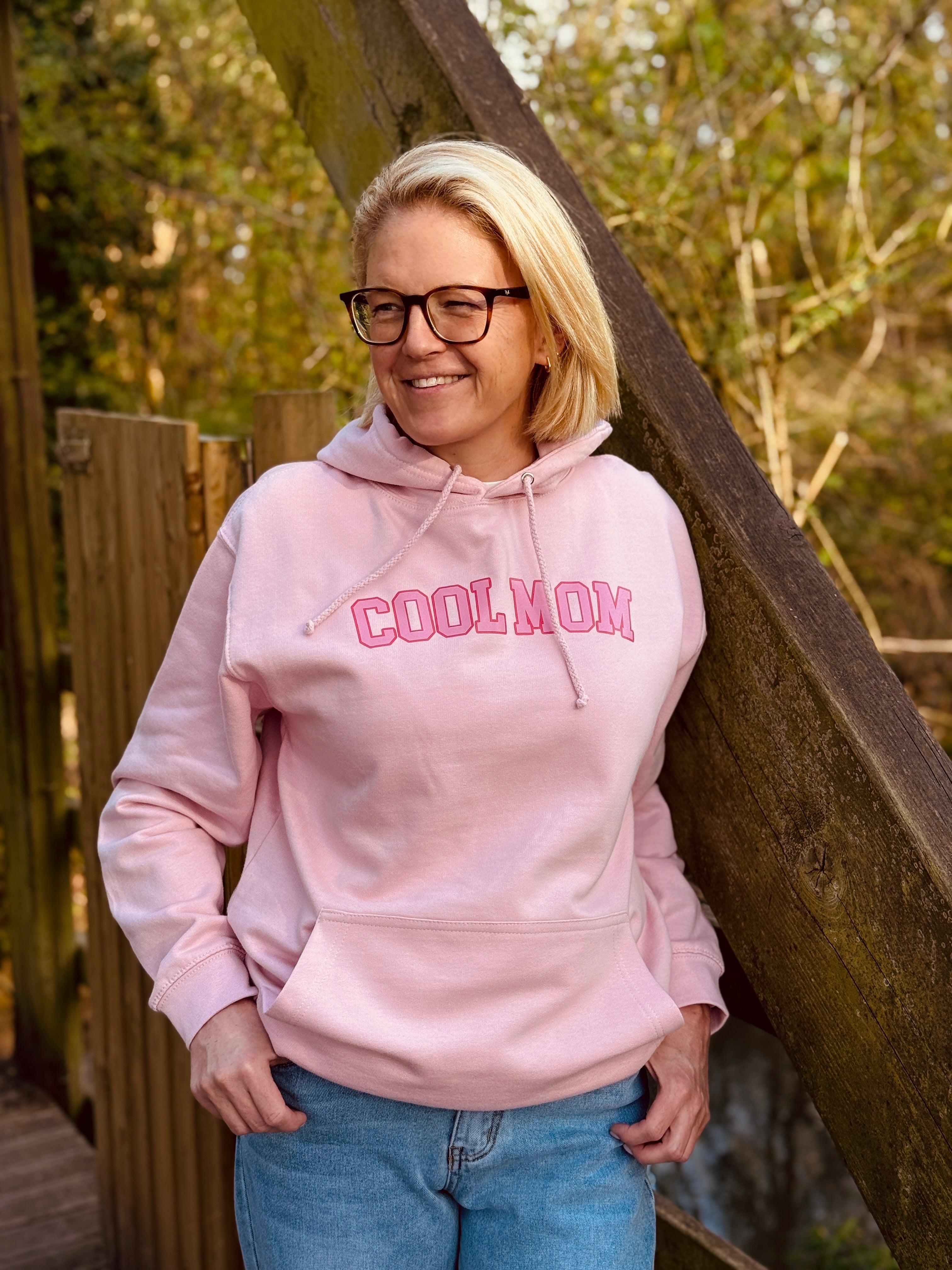 Sweat à capuche COOL MOM rose