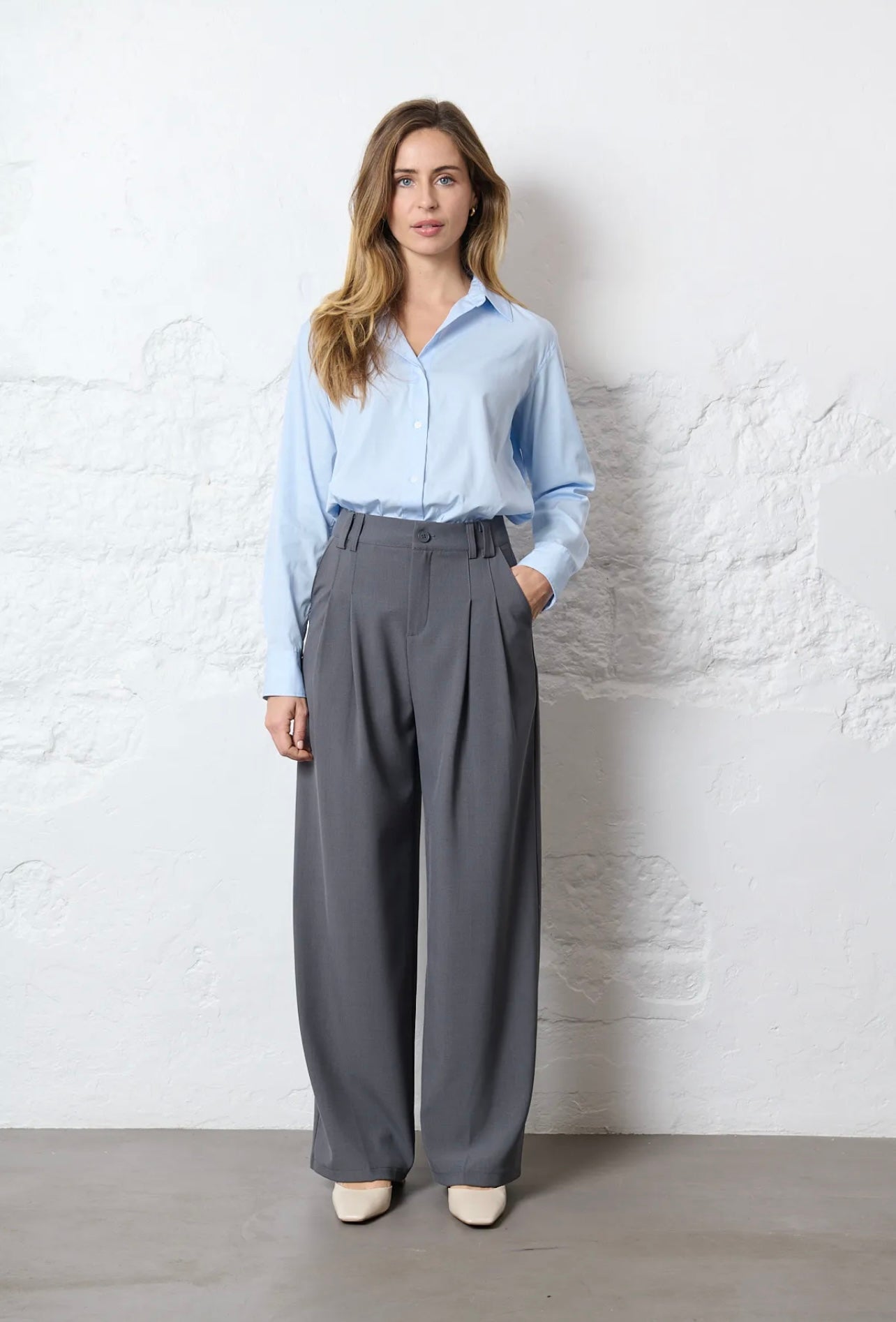 Pantalon tailleur RENEE taupe