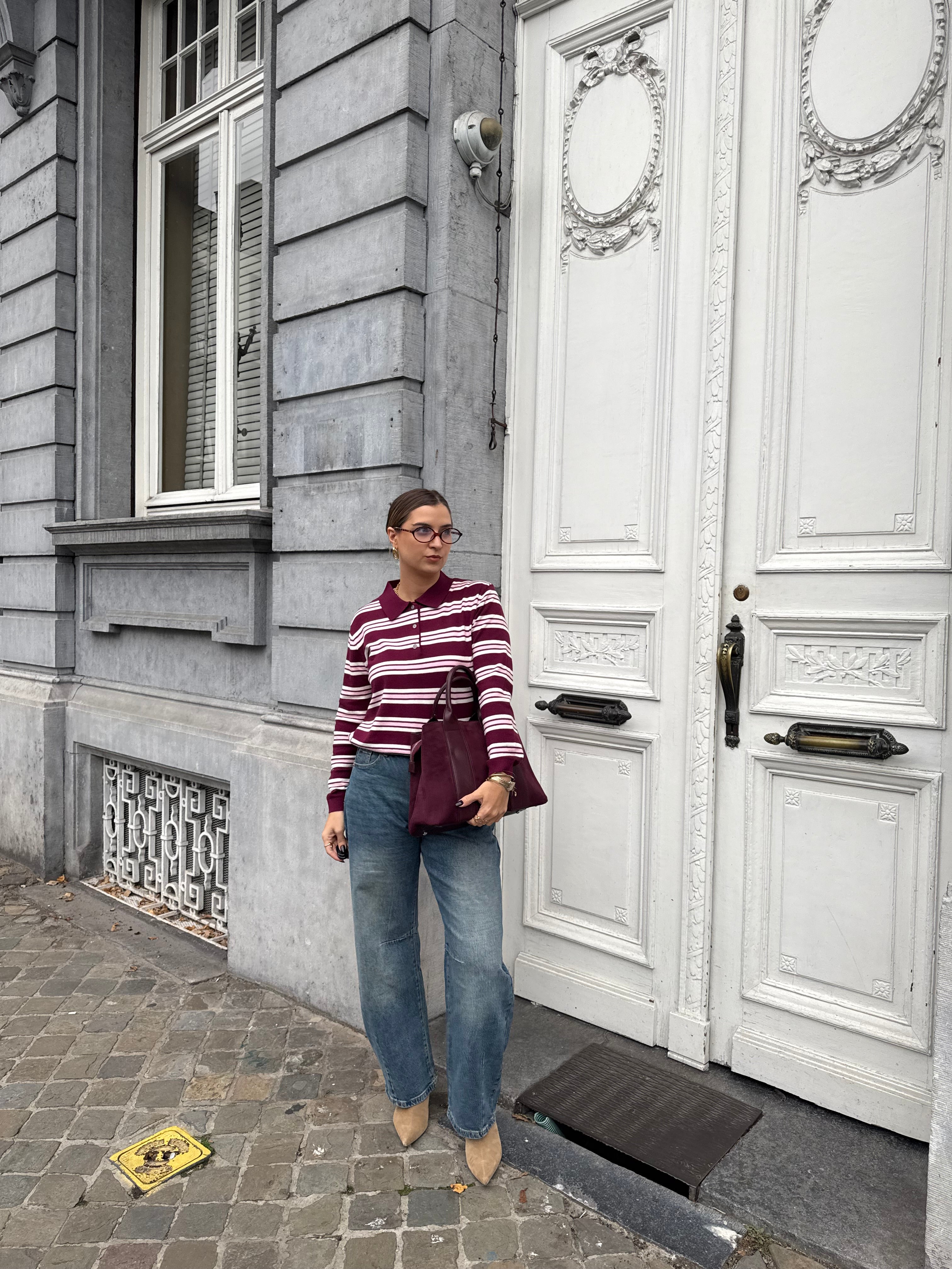 Polo KAYA façon pull rugby bordeaux