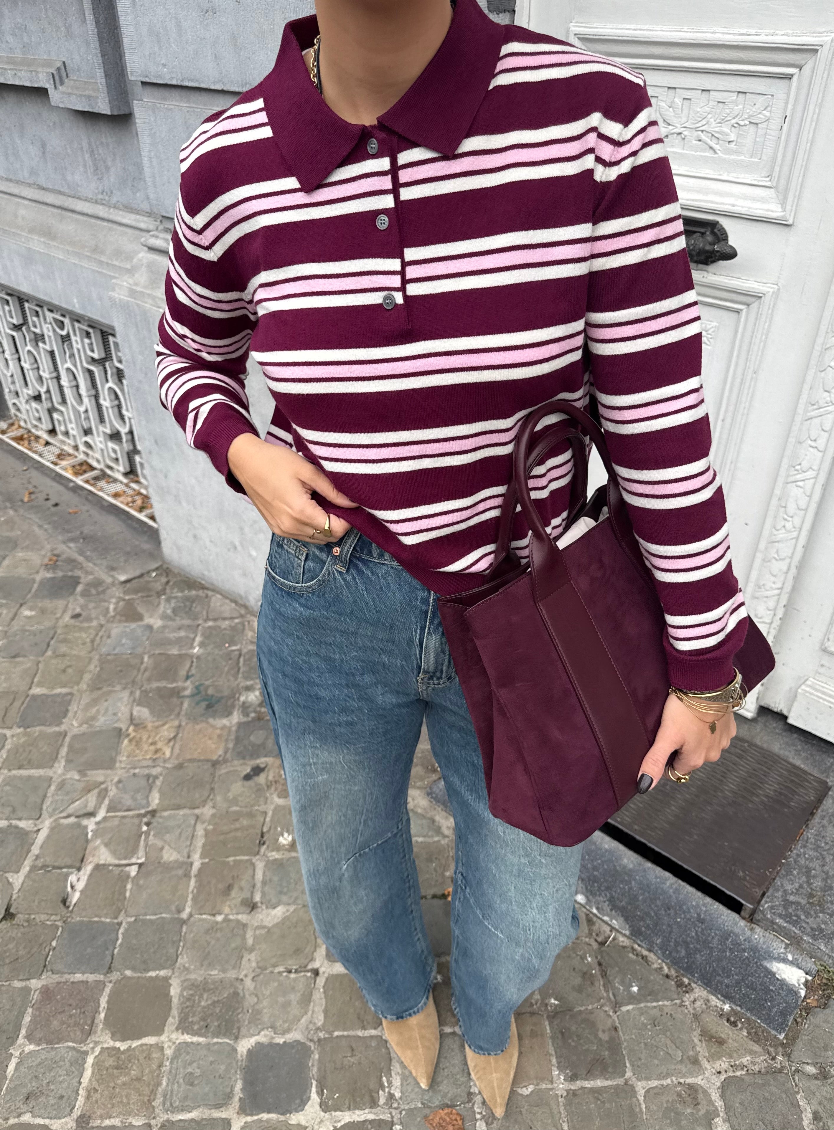 Polo KAYA façon pull rugby bordeaux