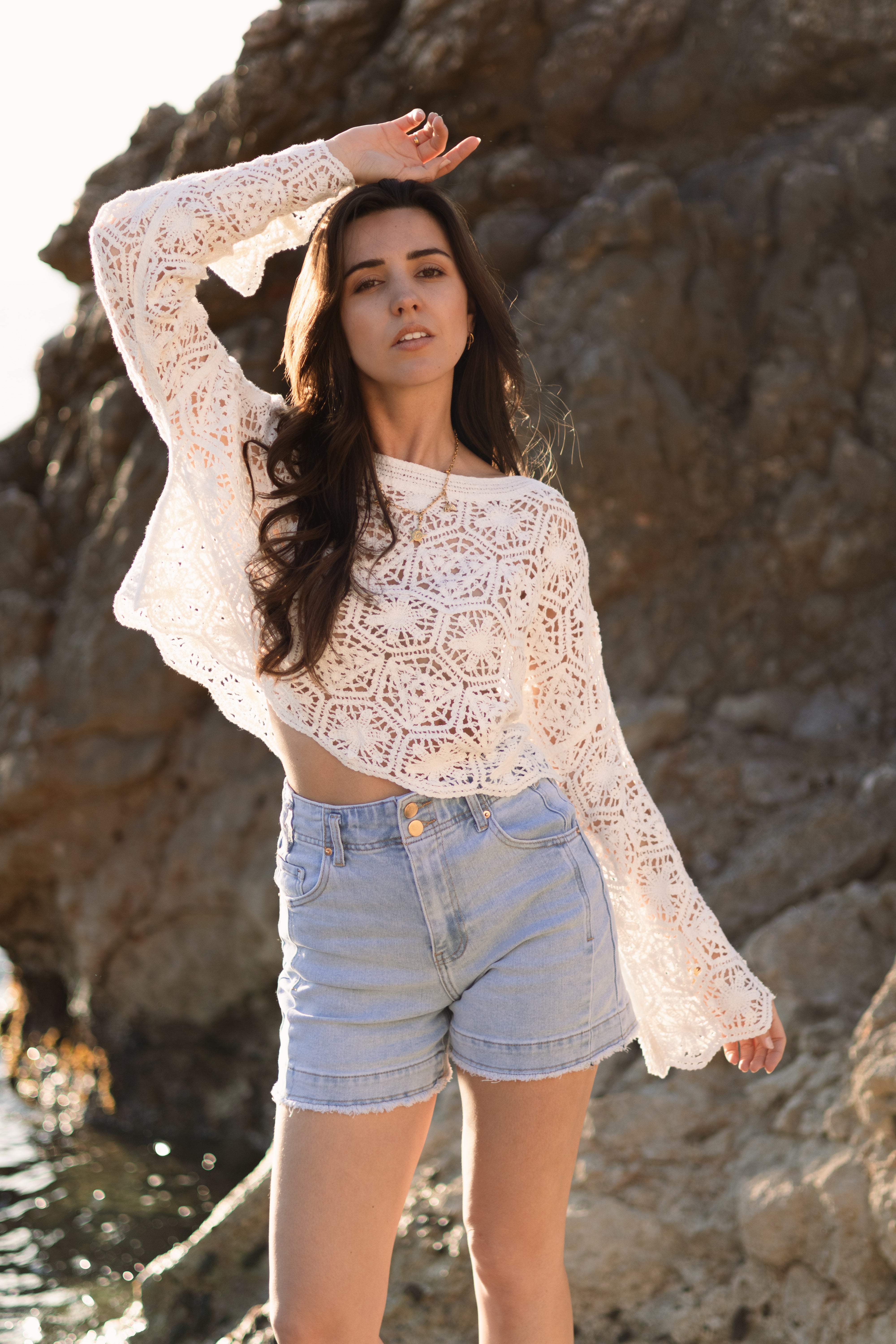 Top en crochet JOBY blanc