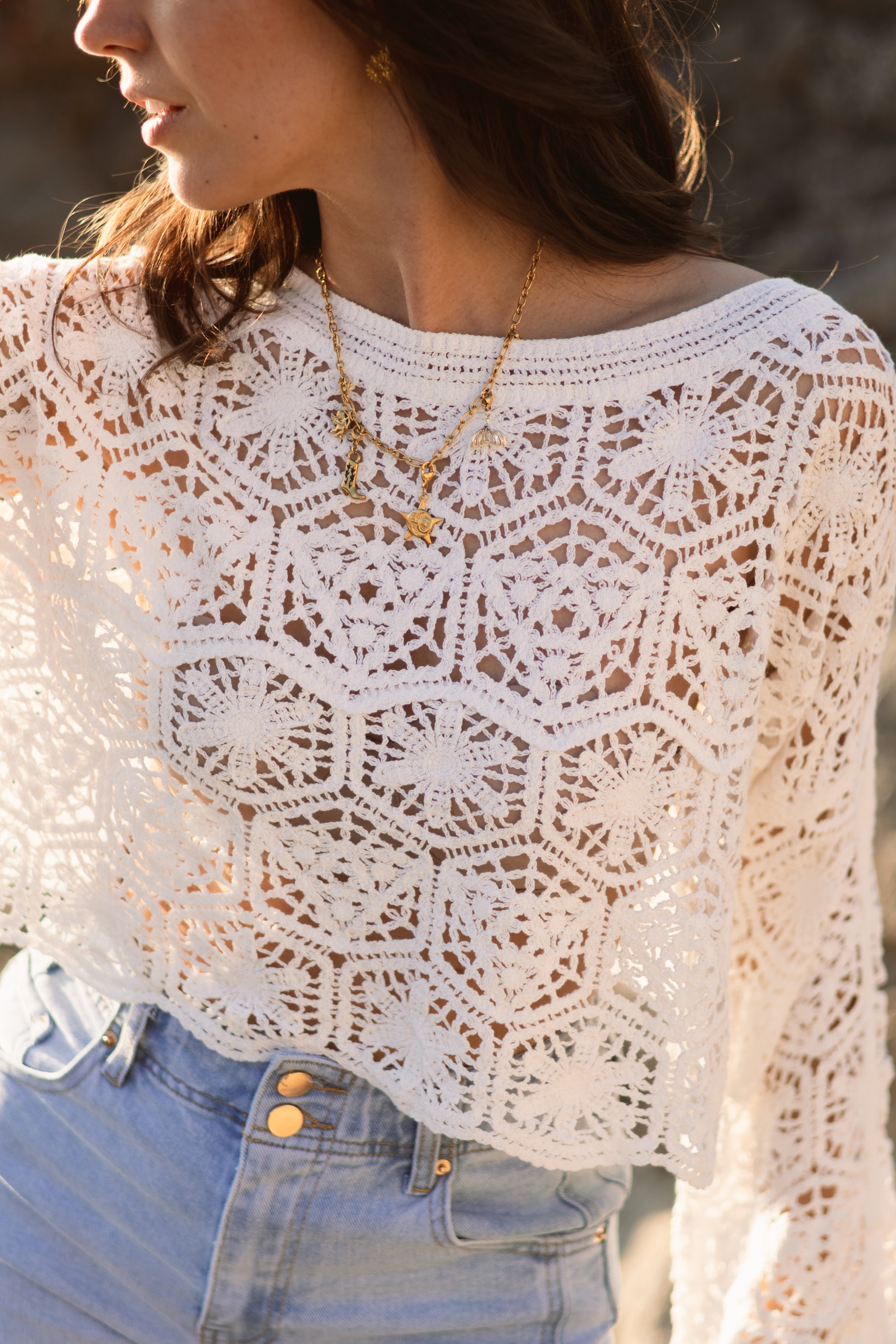 Top en crochet JOBY blanc