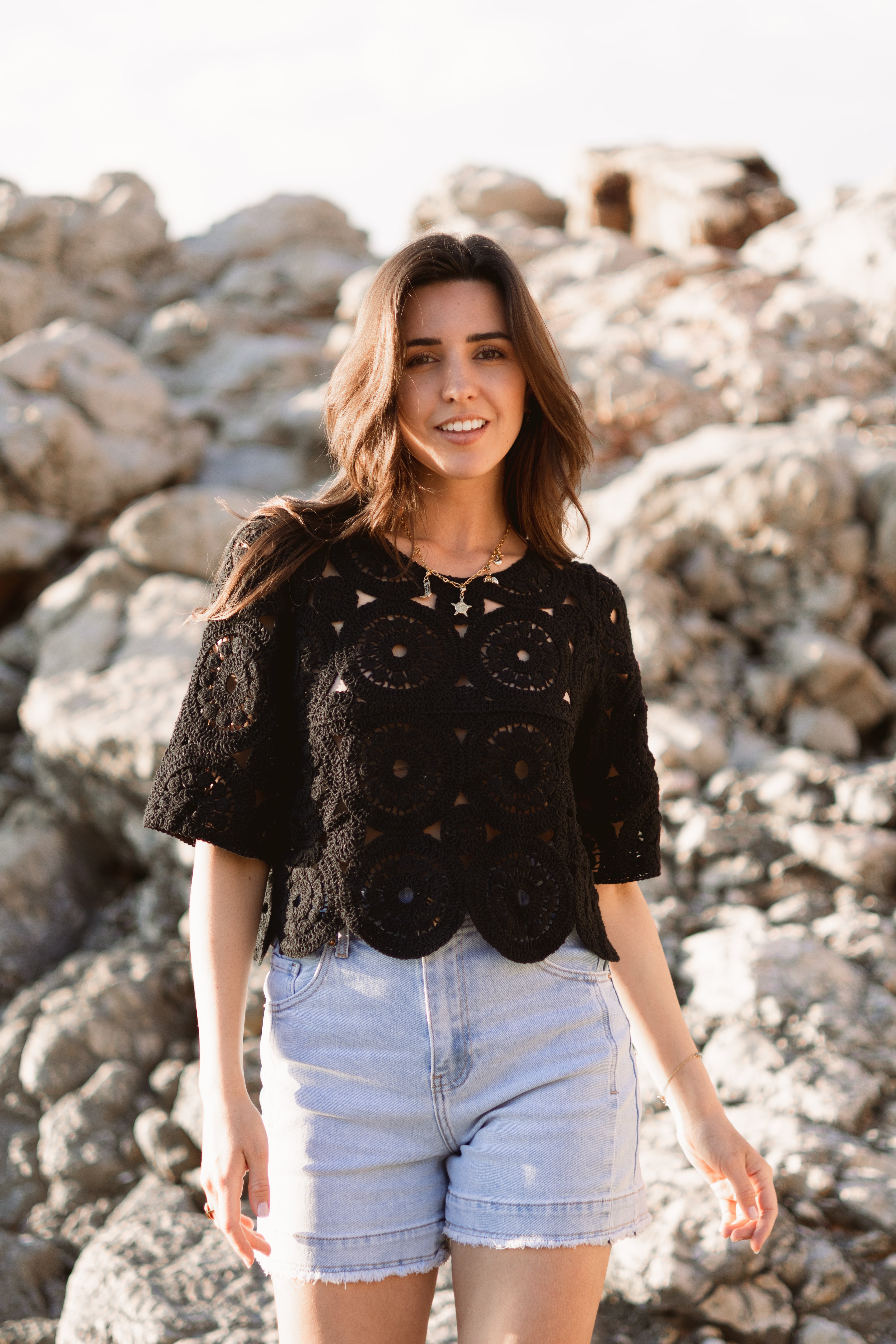 Top en crochet ROBBY noir